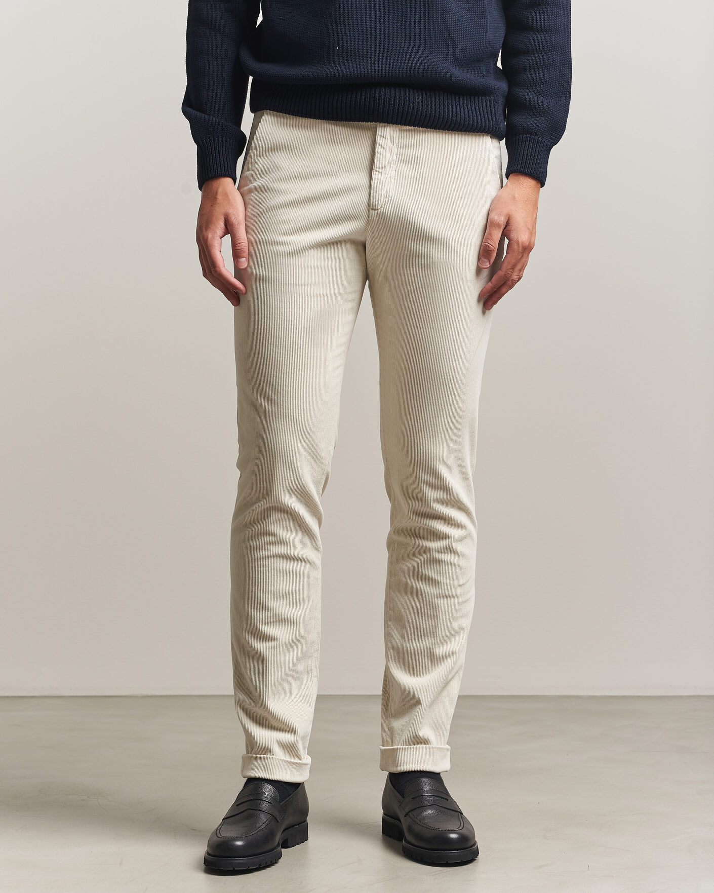 Hombres | Pantalones | Briglia 1949 | Slim Fit Corduroy Trousers Off White