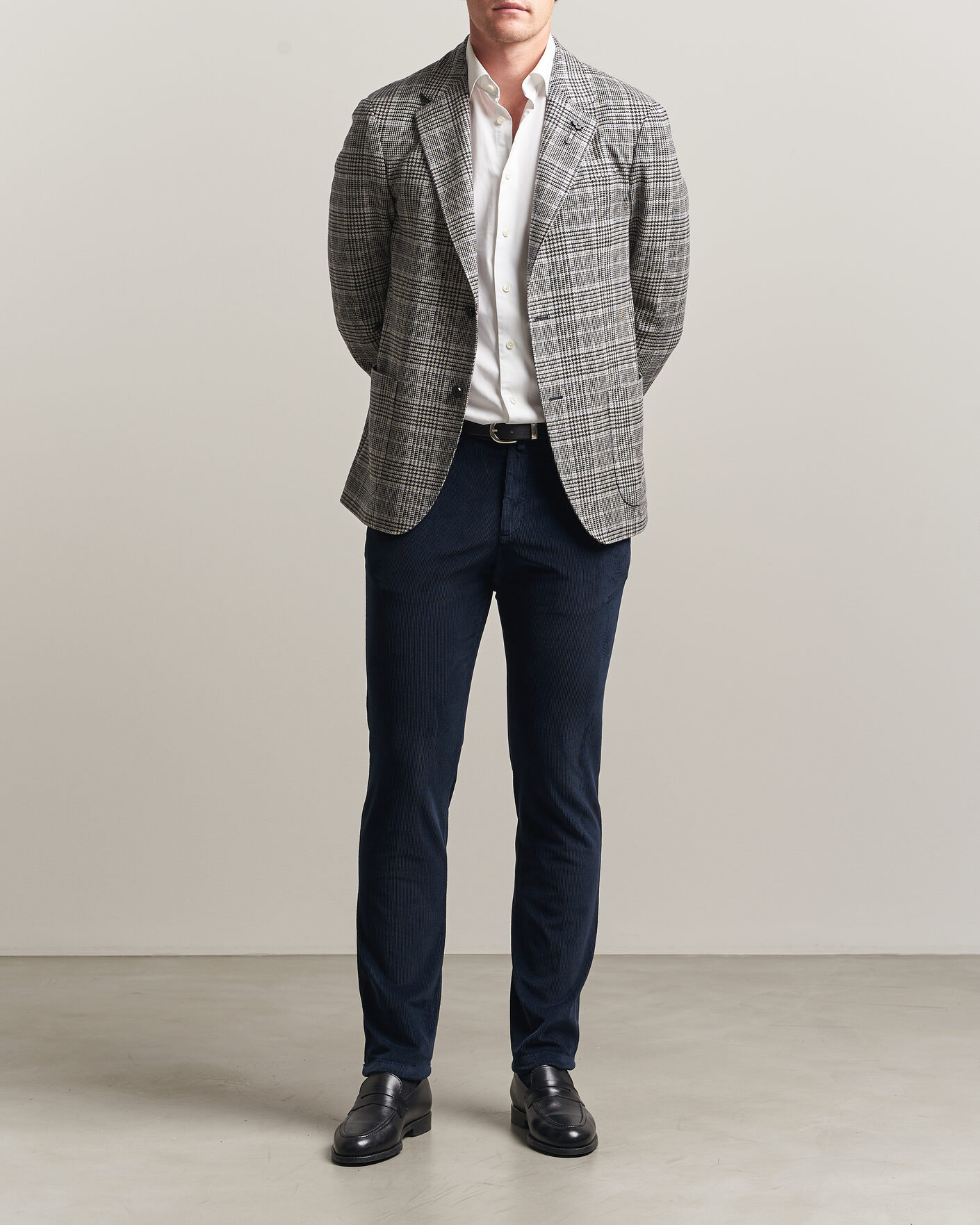Hombres | Pantalones | Briglia 1949 | Slim Fit Corduroy Trousers Navy