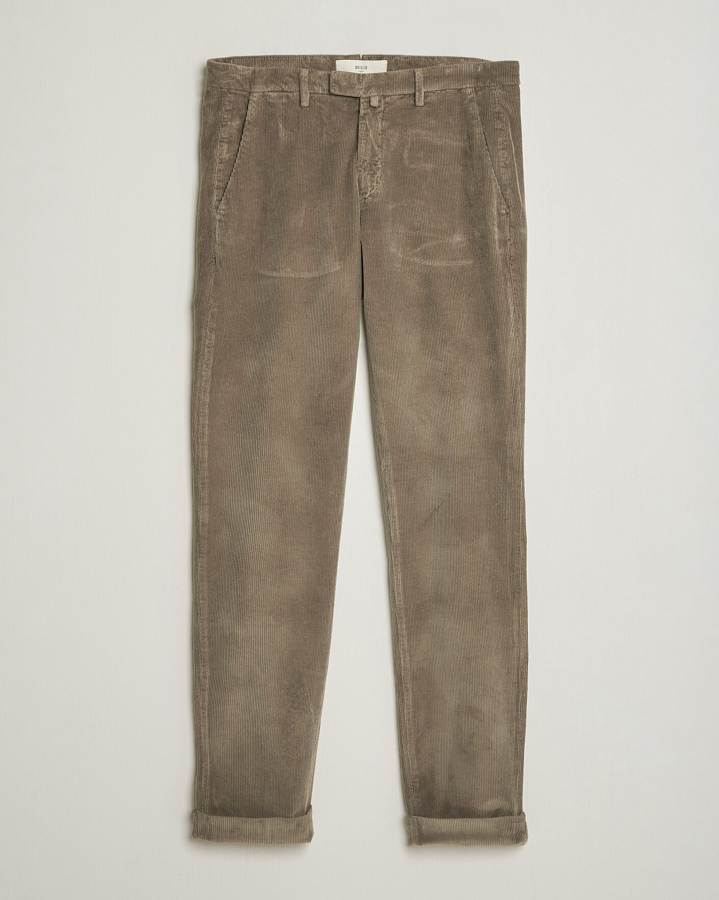 Hombres | Pantalones | Briglia 1949 | Slim Fit Corduroy Trousers Taupe