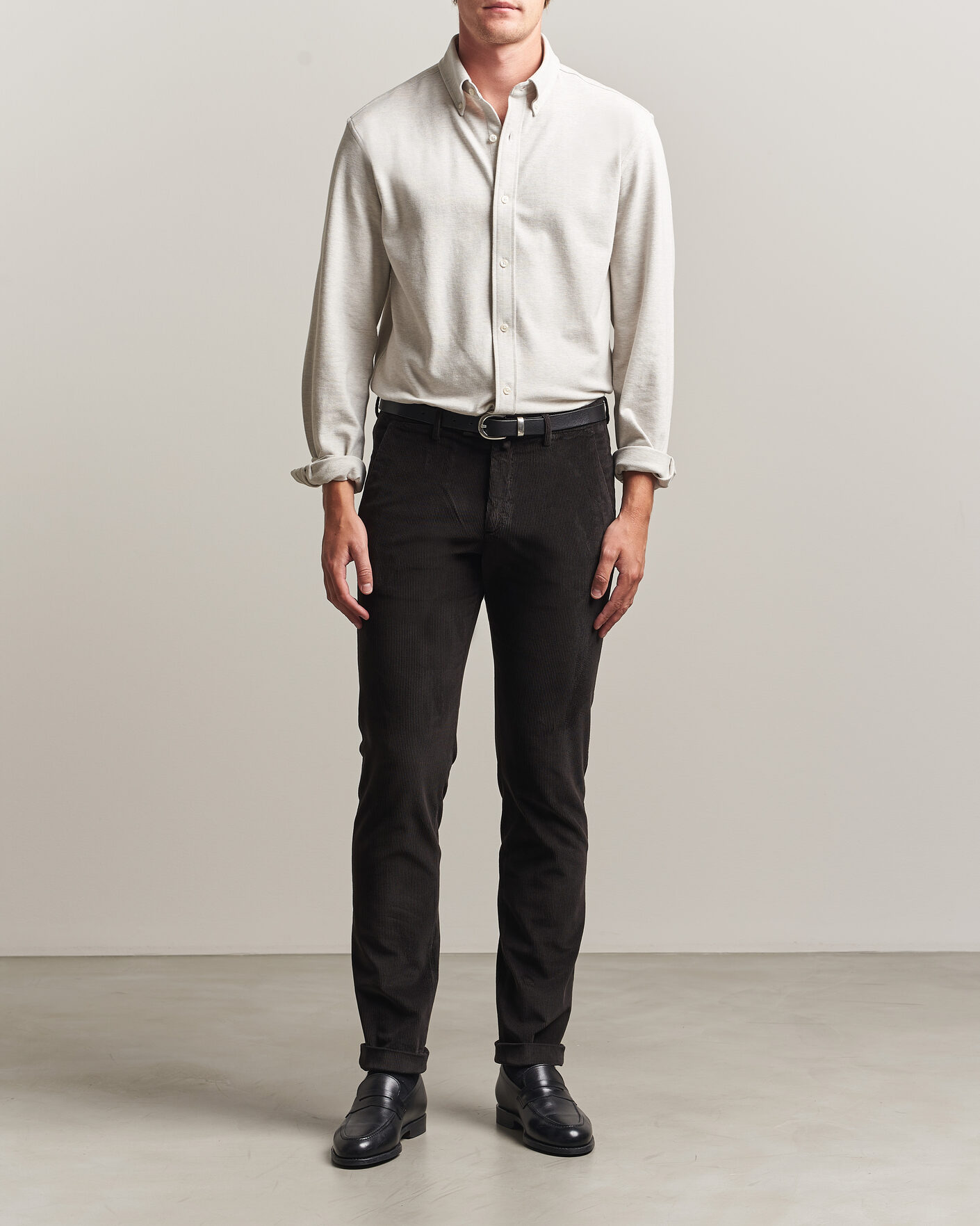Hombres | Pantalones | Briglia 1949 | Slim Fit Corduroy Trousers Dark Brown