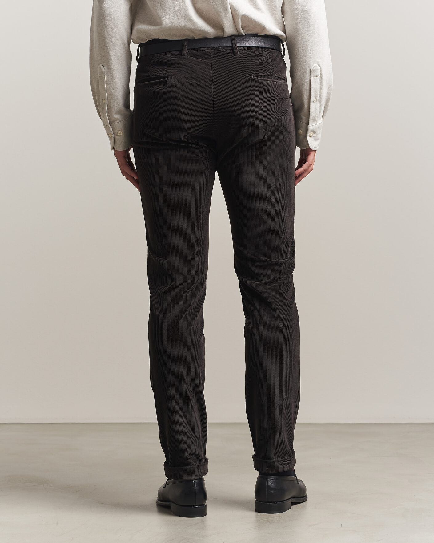 Hombres | Pantalones | Briglia 1949 | Slim Fit Corduroy Trousers Dark Brown