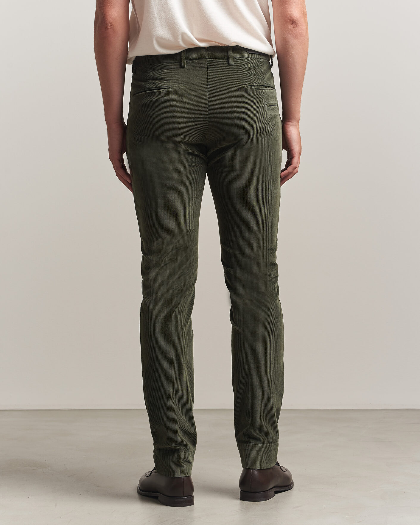 Hombres | Pantalones | Briglia 1949 | Slim Fit Corduroy Trousers Dark Green