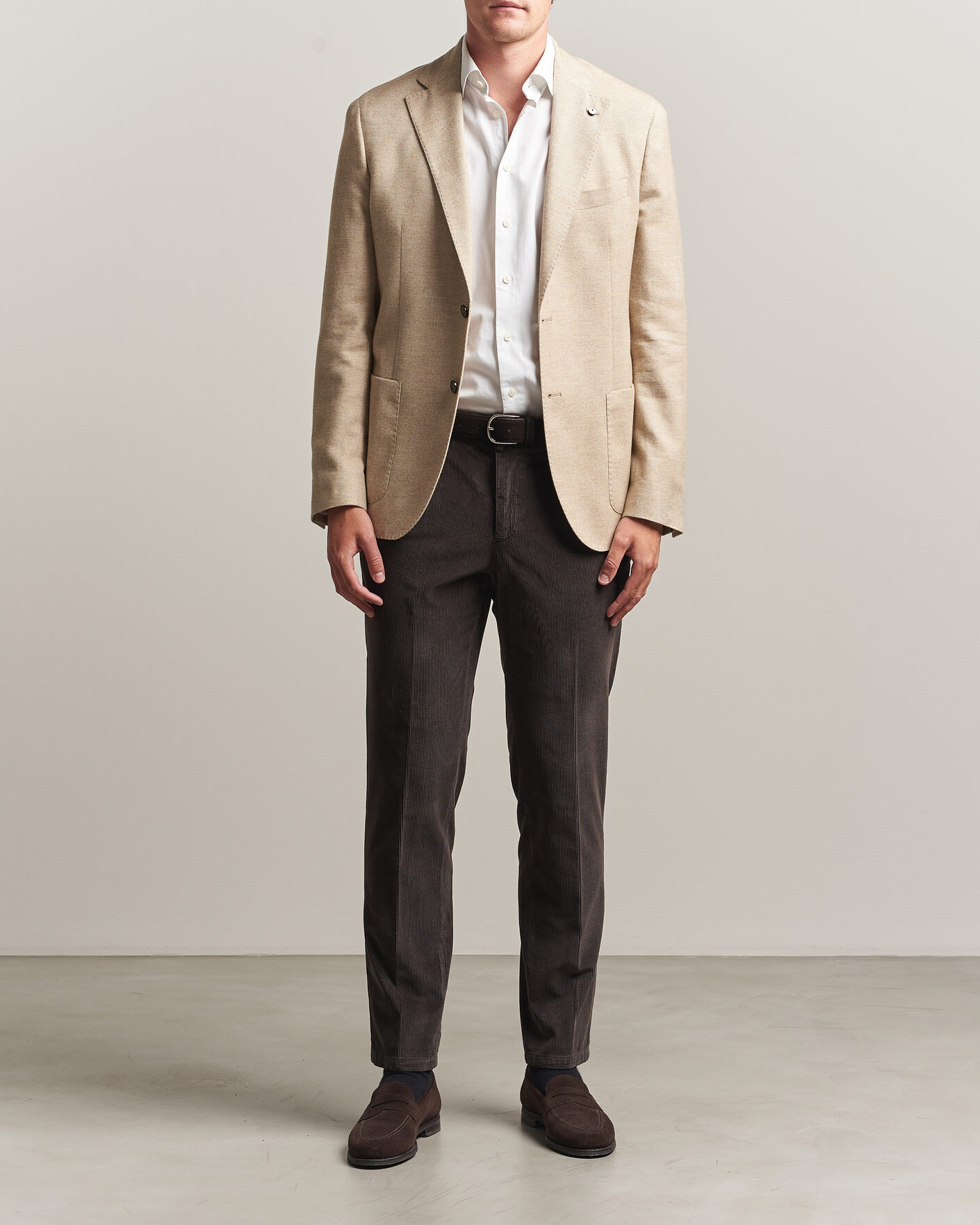 Hombres | Pantalones | Briglia 1949 | Easy Fit Corduroy Trousers Brown