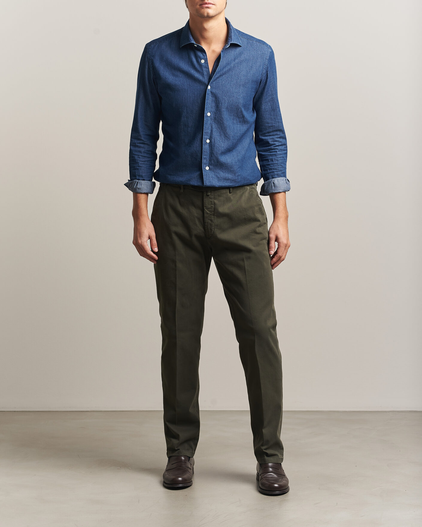 Hombres | Pantalones | Briglia 1949 | Soho Tailored Easy Fit Chino Olive