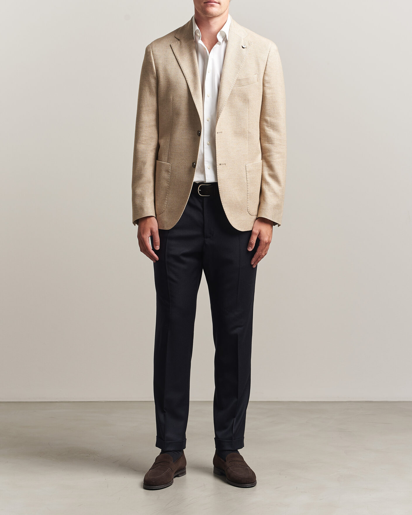 Hombres | Pantalones | Briglia 1949 | Isola Stretch Flannel Trousers Navy
