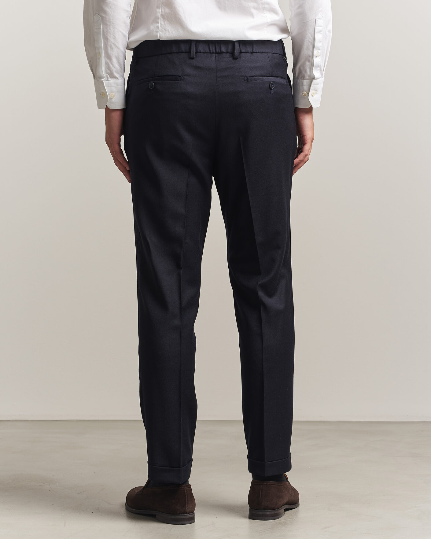 Hombres | Pantalones | Briglia 1949 | Isola Stretch Flannel Trousers Navy