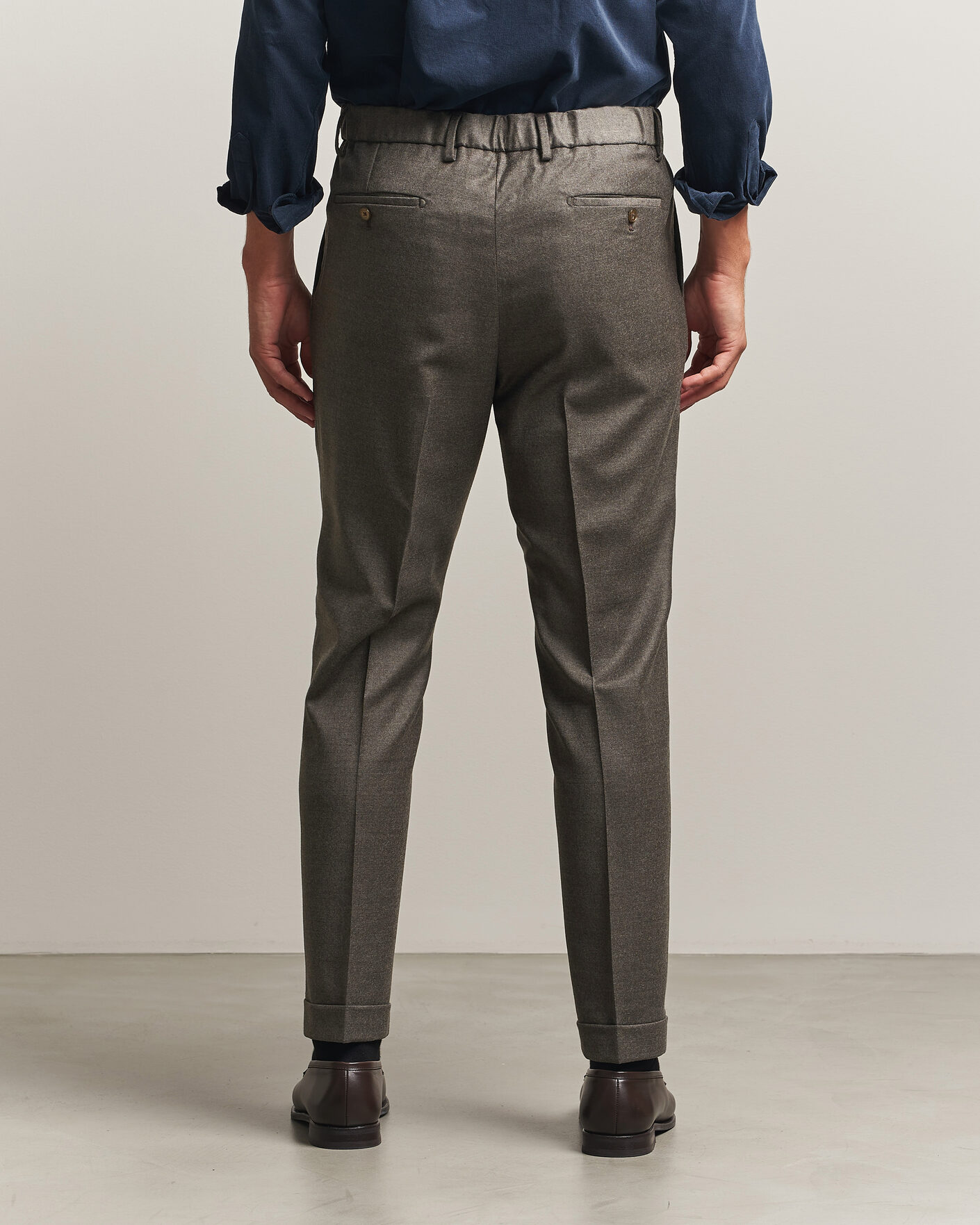 Hombres | Pantalones | Briglia 1949 | Isola Stretch Flannel Trousers Brown