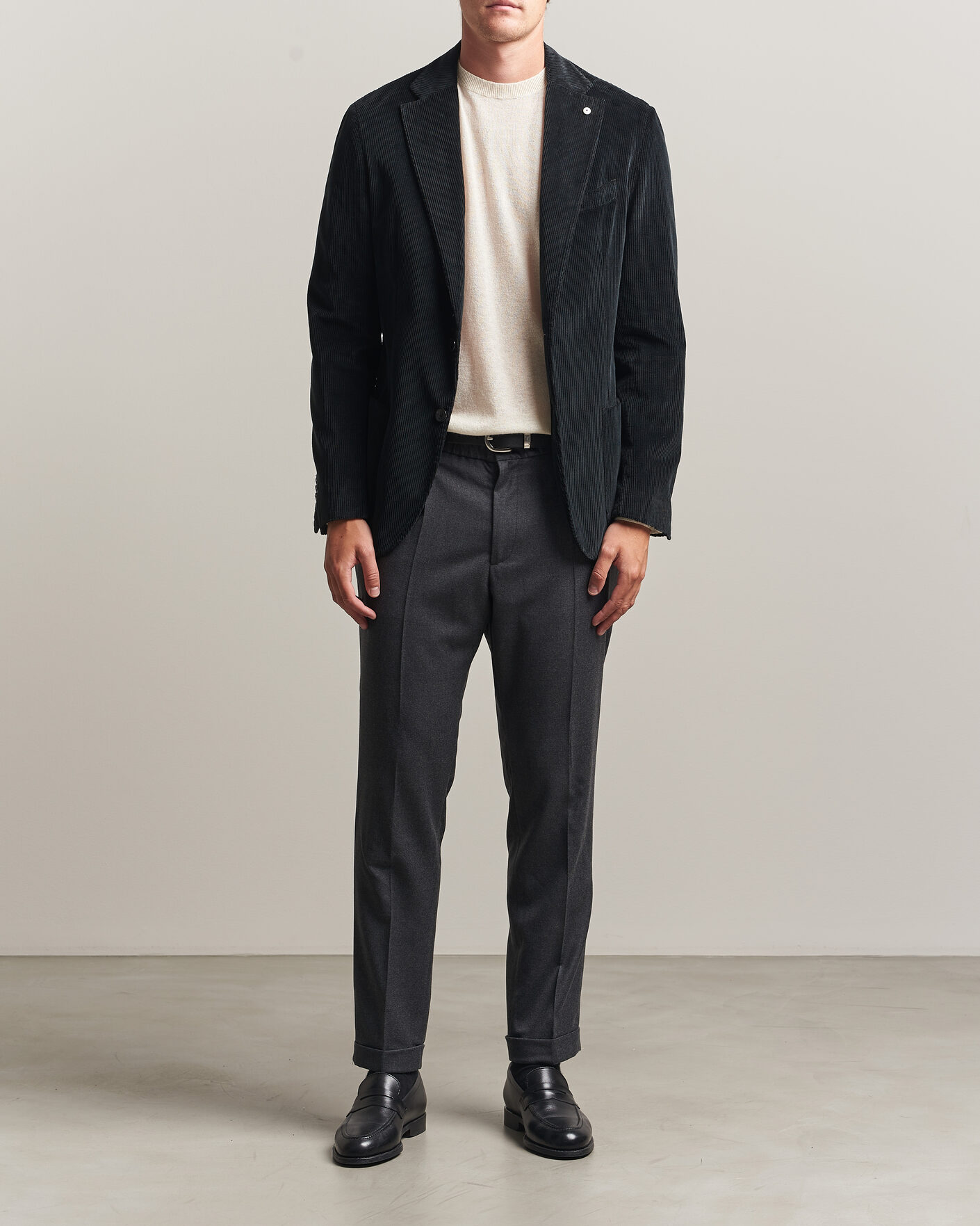 Hombres | Pantalones | Briglia 1949 | Isola Stretch Flannel Trousers Grey