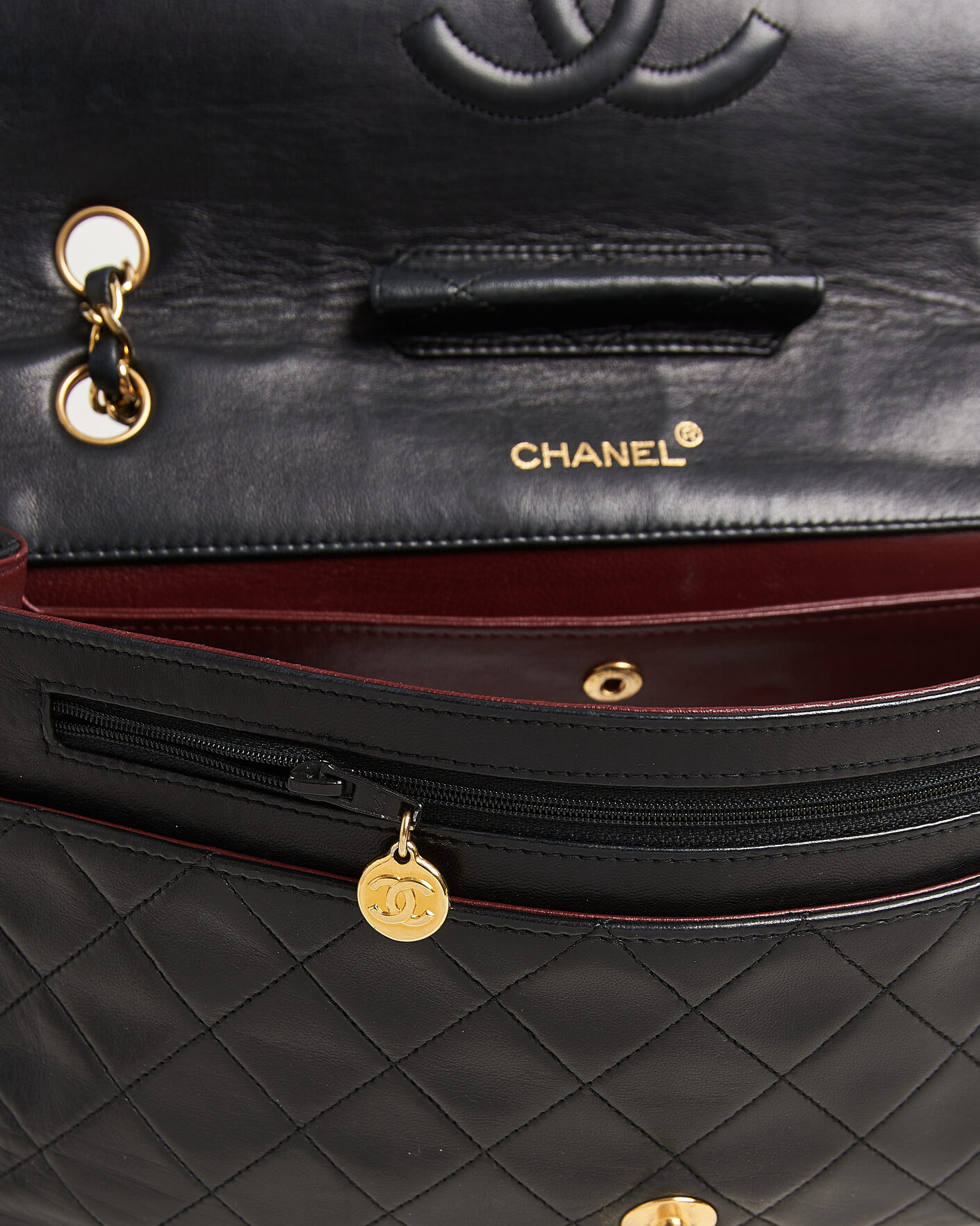 Hombres | Pre-Owned & Vintage Bags | Chanel Pre-Owned | Vintage Classic Flap Bag Lambskin Black