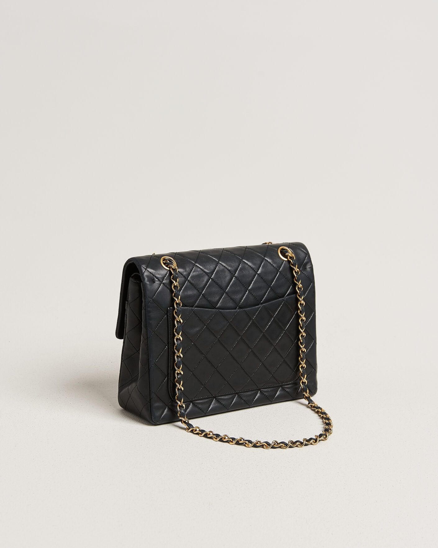 Hombres | Pre-Owned & Vintage Bags | Chanel Pre-Owned | Classic Medium Square Double Flap Bag Lambskin Black