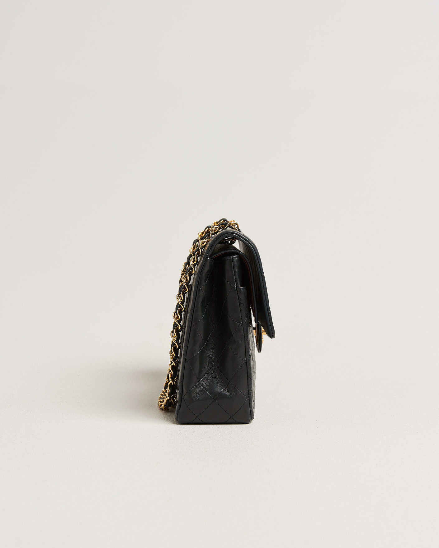 Hombres | Pre-Owned & Vintage Bags | Chanel Pre-Owned | Classic Medium Square Double Flap Bag Lambskin Black