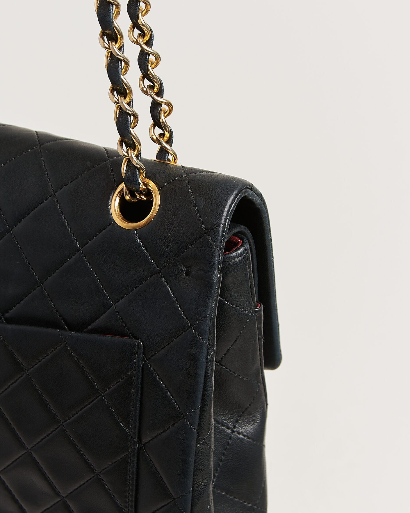 Hombres | Pre-Owned & Vintage Bags | Chanel Pre-Owned | Classic Medium Square Double Flap Bag Lambskin Black