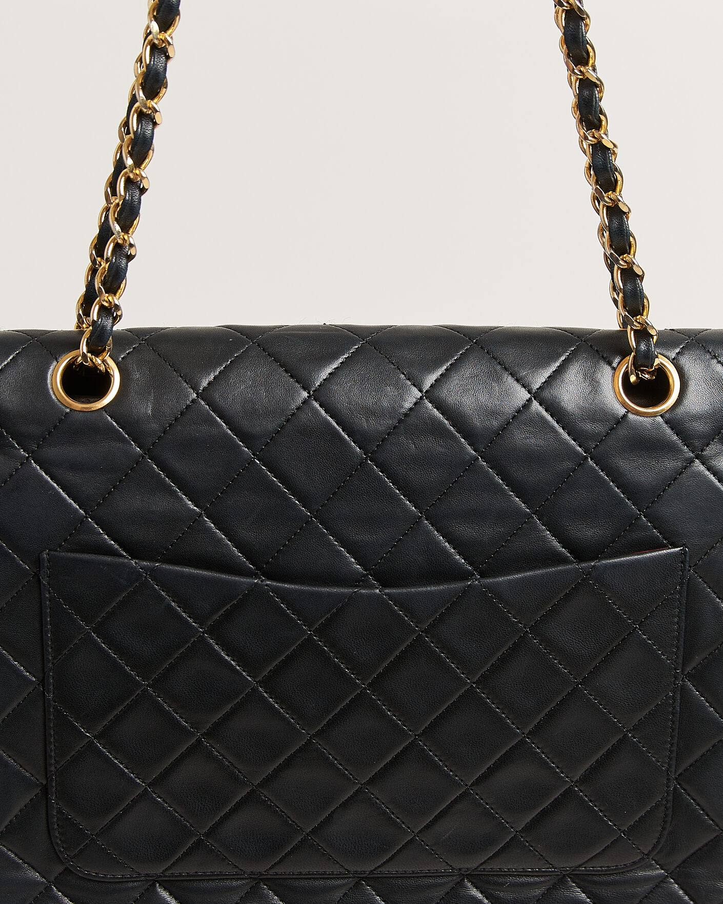 Hombres | Pre-Owned & Vintage Bags | Chanel Pre-Owned | Classic Medium Square Double Flap Bag Lambskin Black