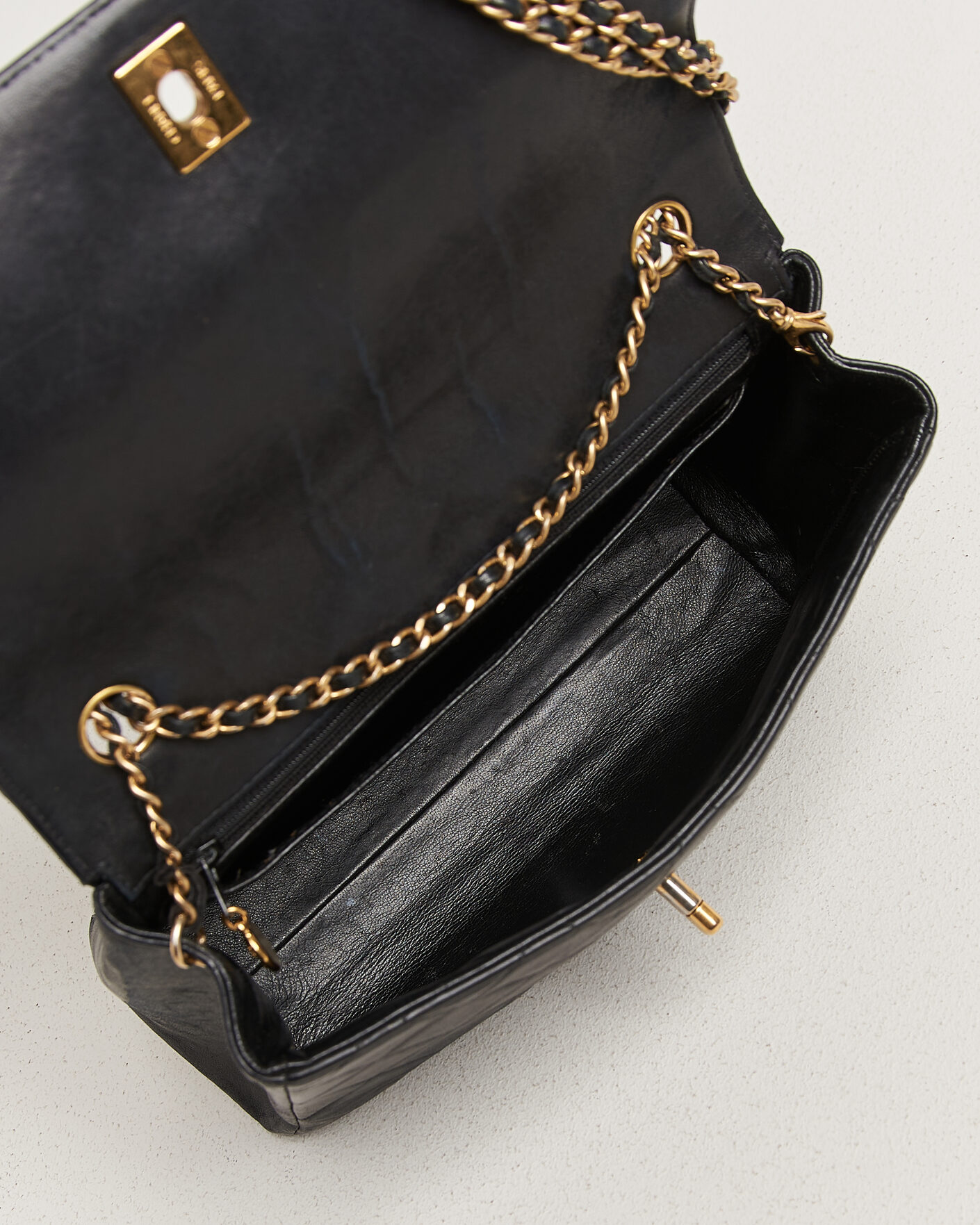 Hombres | Pre-Owned & Vintage Bags | Chanel Pre-Owned | Single Flap Bag Lambskin Black