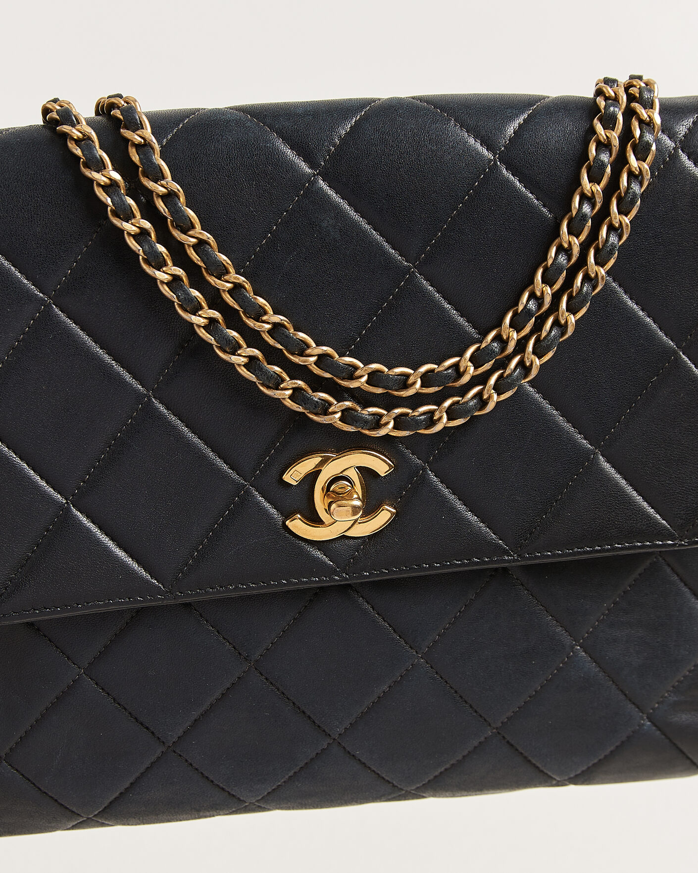 Hombres | Pre-Owned & Vintage Bags | Chanel Pre-Owned | Single Flap Bag Lambskin Black