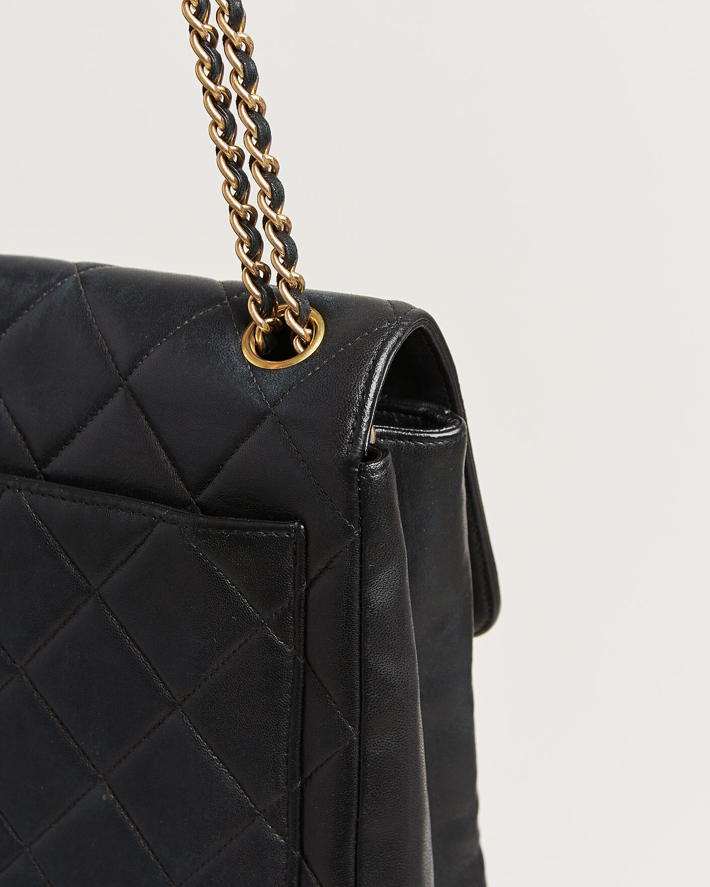 Hombres | Pre-Owned & Vintage Bags | Chanel Pre-Owned | Single Flap Bag Lambskin Black