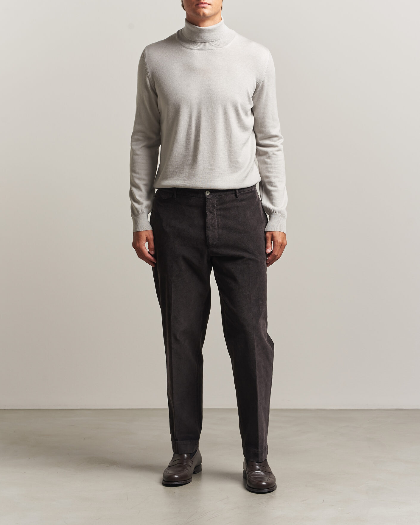 Hombres | Jerséis y prendas de punto | Gran Sasso | Merino Fashion Fit Rollneck Light Beige