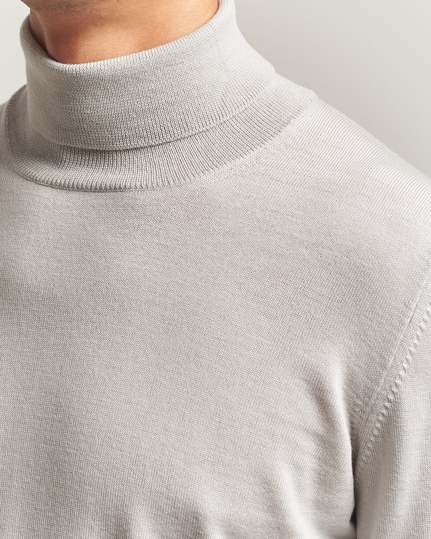 Hombres | Jerséis y prendas de punto | Gran Sasso | Merino Fashion Fit Rollneck Light Beige