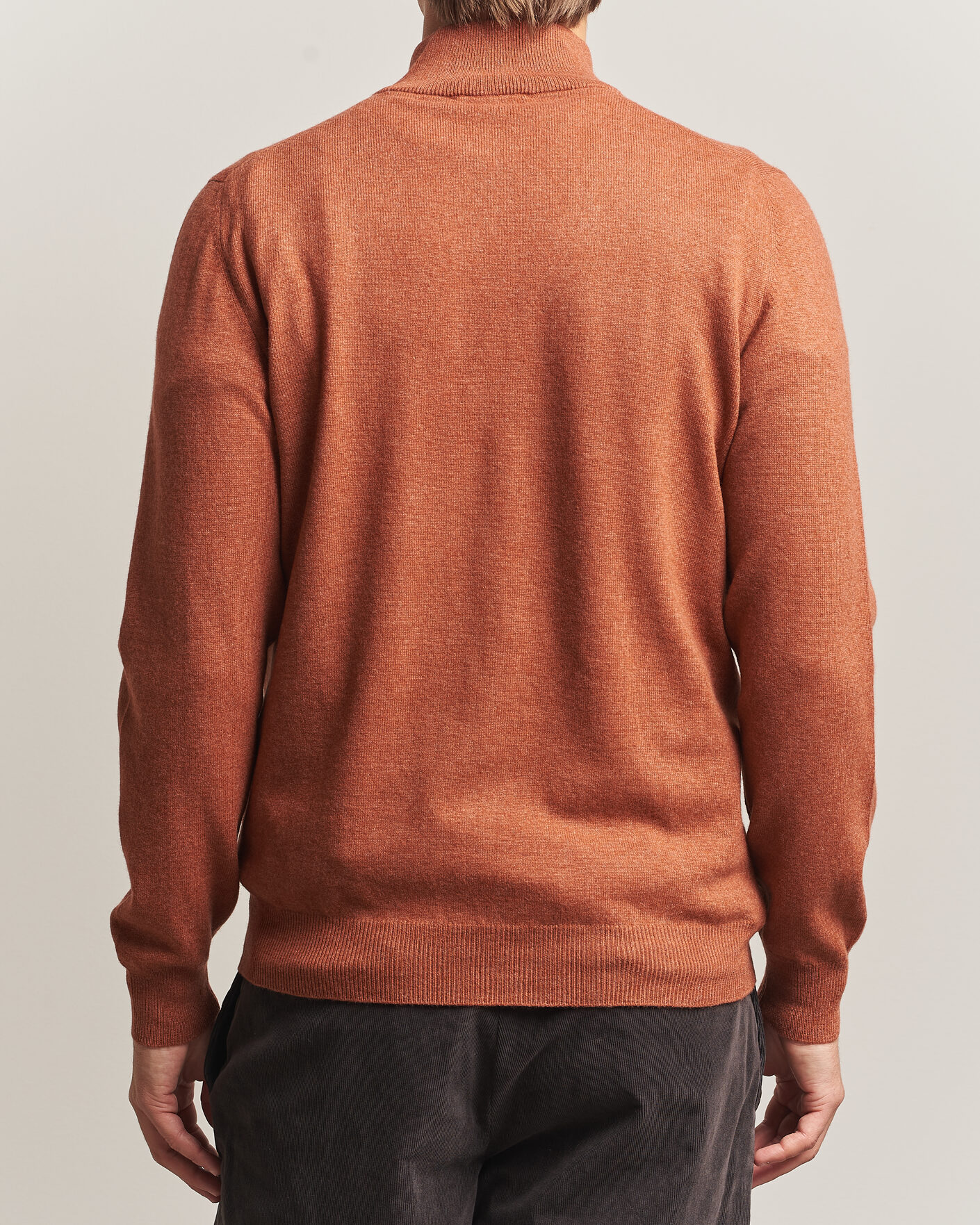 Hombres | Jerséis y prendas de punto | Gran Sasso | Wool/Cashmere Half Zip Rust Orange
