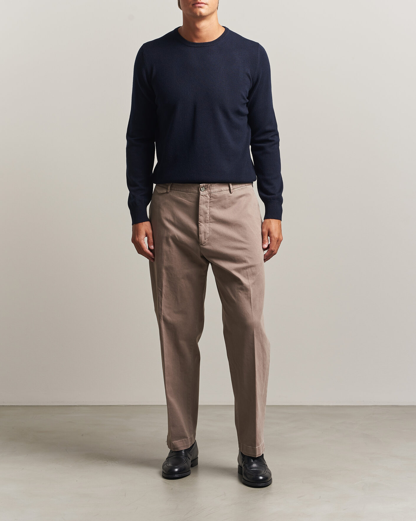 Hombres | Jerséis y prendas de punto | Gran Sasso | Wool/Cashmere Crew Neck Navy