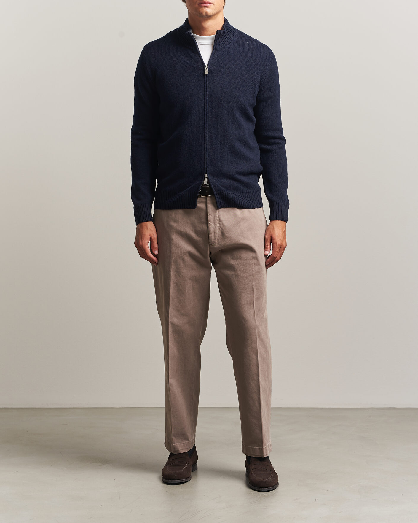 Hombres | Jerséis y prendas de punto | Gran Sasso | Wool/Cashmere Full Zip Navy