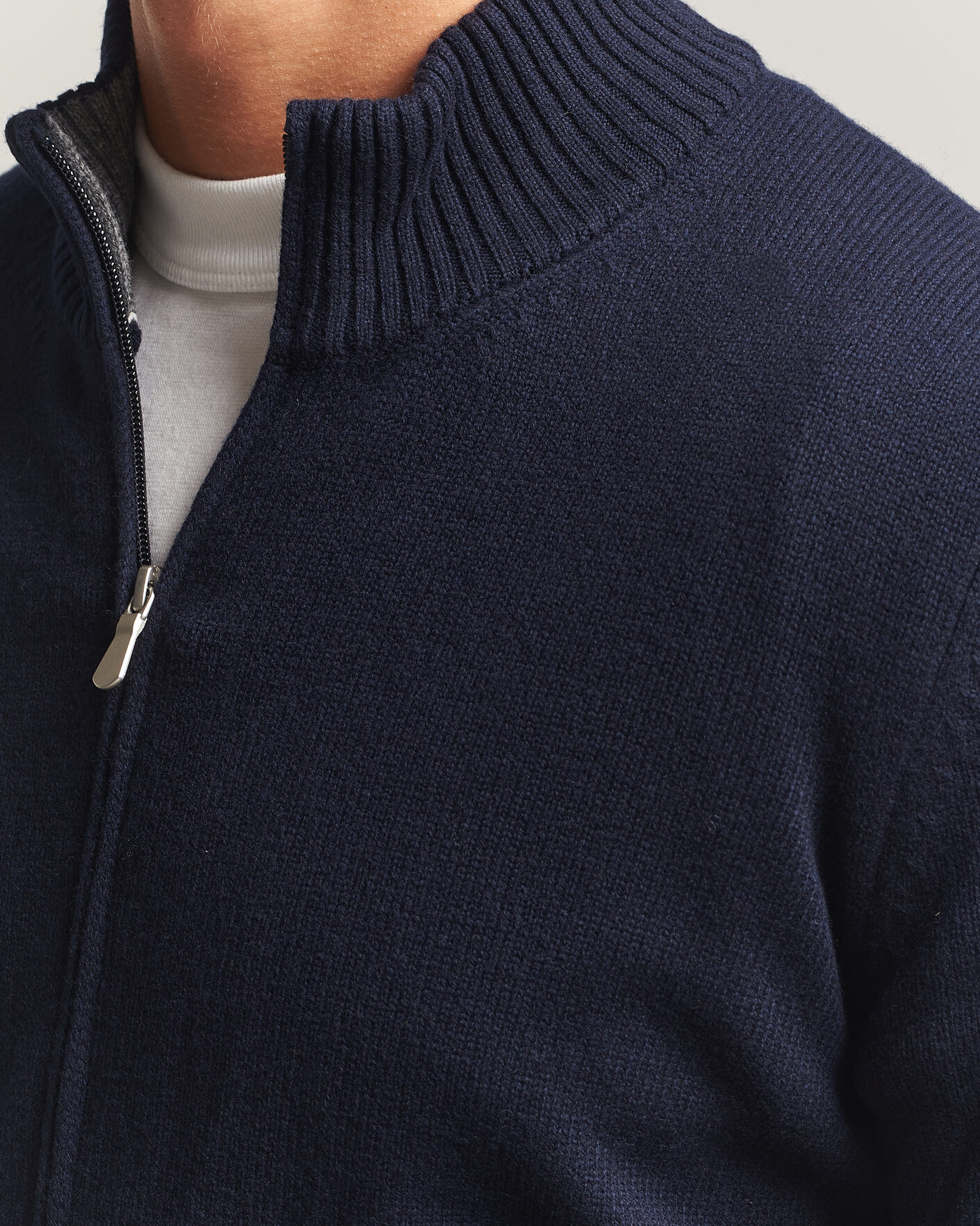 Hombres | Jerséis y prendas de punto | Gran Sasso | Wool/Cashmere Full Zip Navy