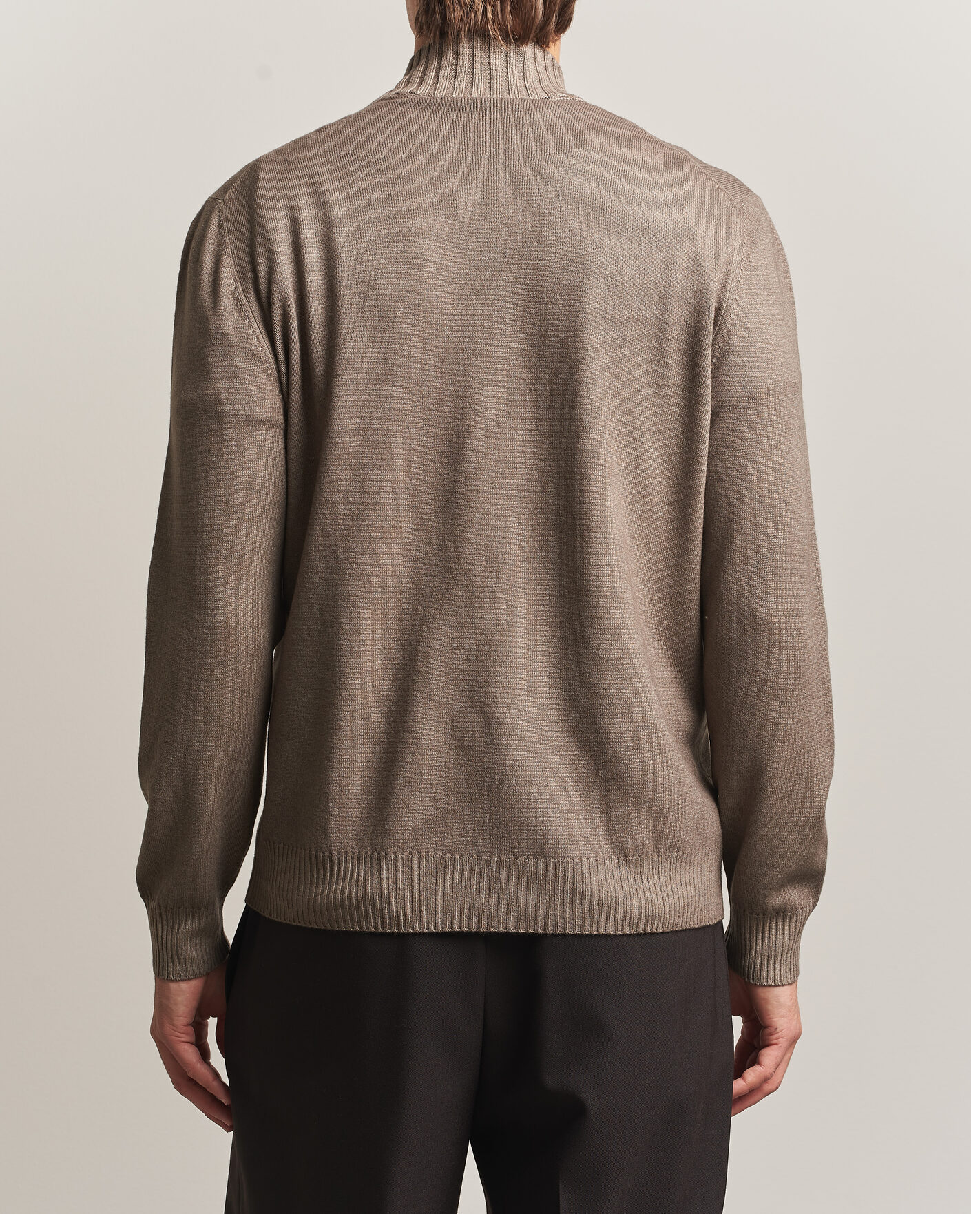 Hombres | Jerséis y prendas de punto | Gran Sasso | Wool/Cashmere Washed Full Zip Brown Melange