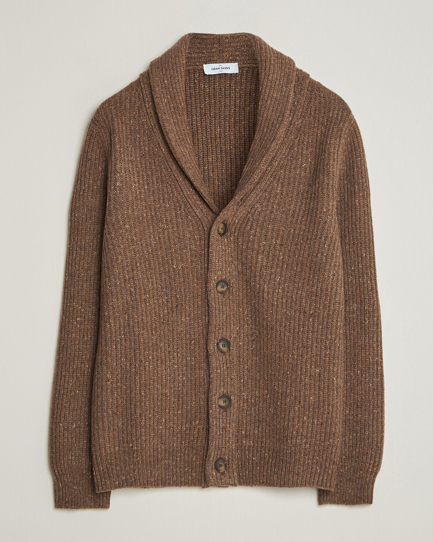 Hombres | Jerséis y prendas de punto | Gran Sasso | Wool/Cashmere Donegal Cardigan Brown