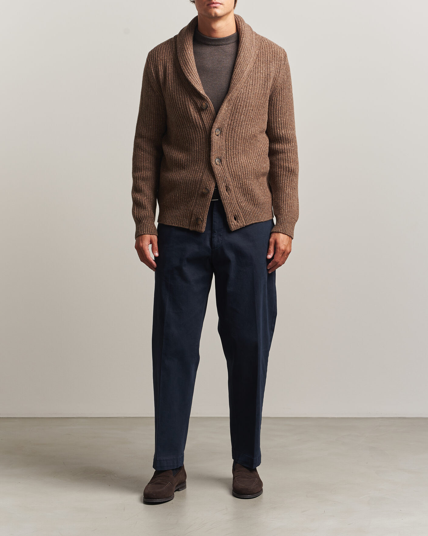 Hombres | Jerséis y prendas de punto | Gran Sasso | Wool/Cashmere Donegal Cardigan Brown