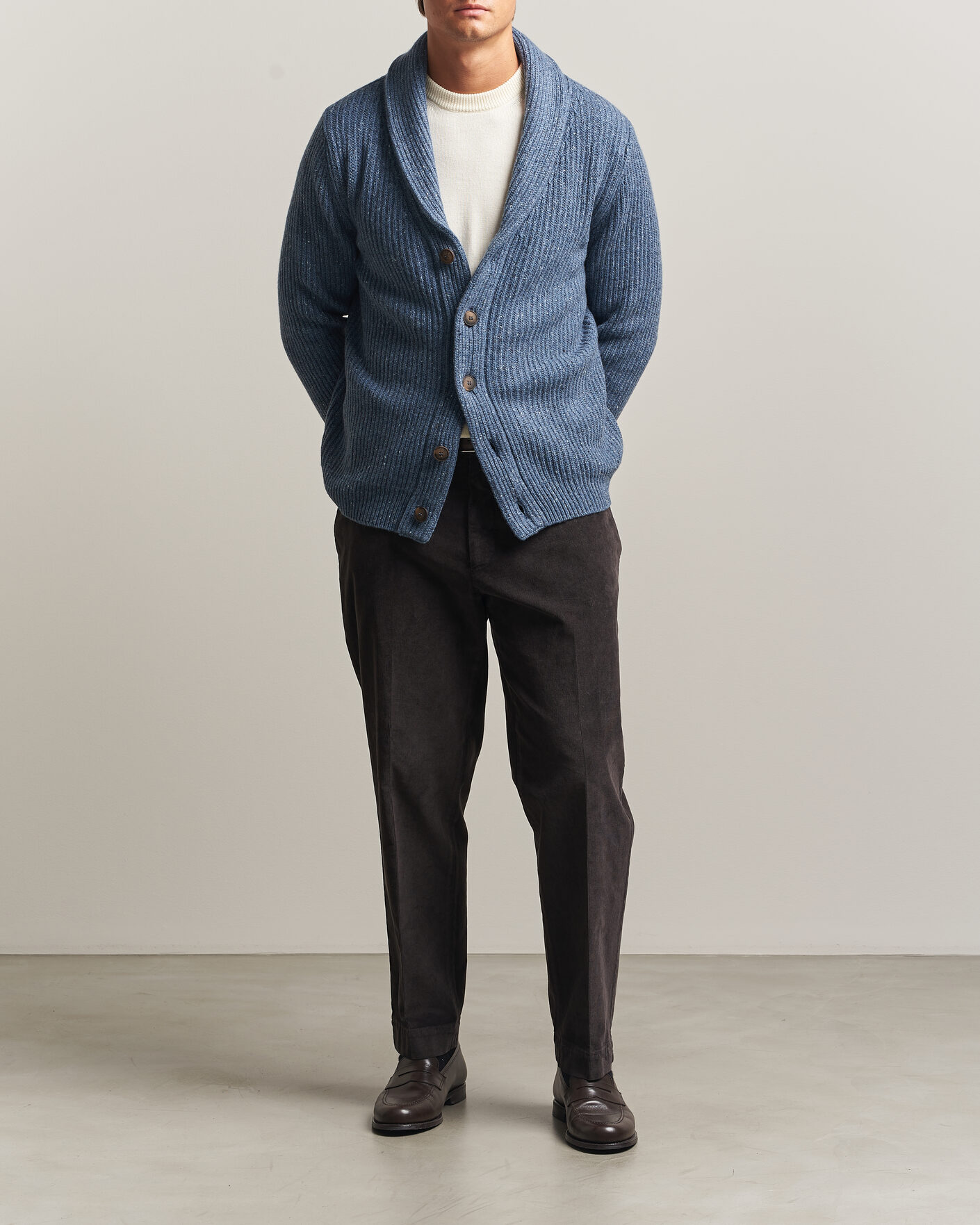 Hombres | Jerséis y prendas de punto | Gran Sasso | Wool/Cashmere Donegal Cardigan Blue