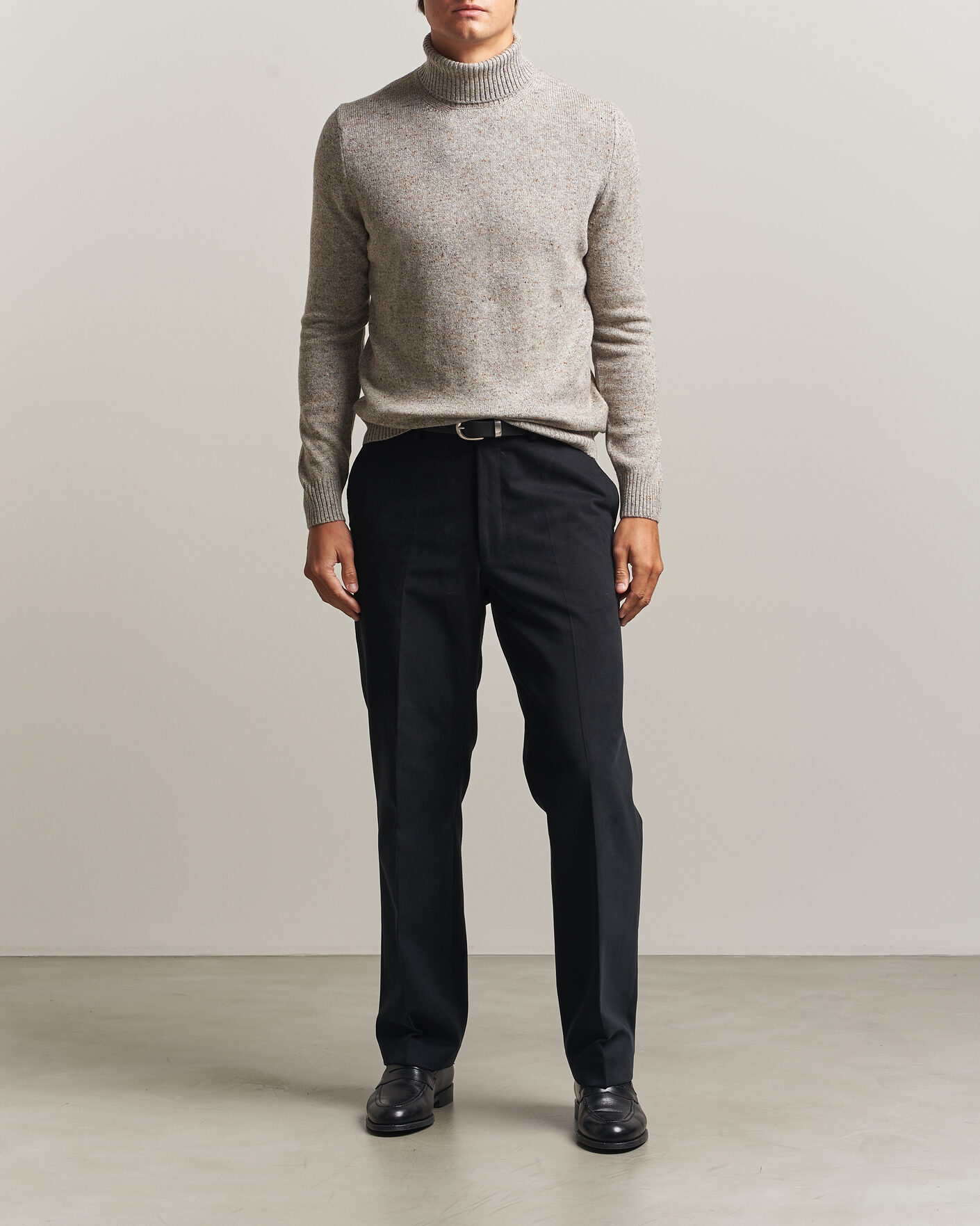 Hombres | Jerséis y prendas de punto | Gran Sasso | Wool/Cashmere Donegal Rollneck Beige