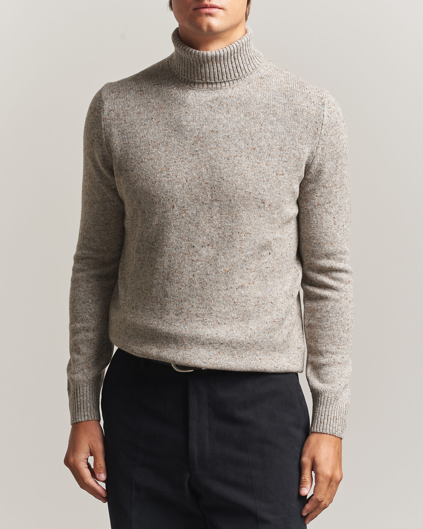Hombres | Jerséis y prendas de punto | Gran Sasso | Wool/Cashmere Donegal Rollneck Beige