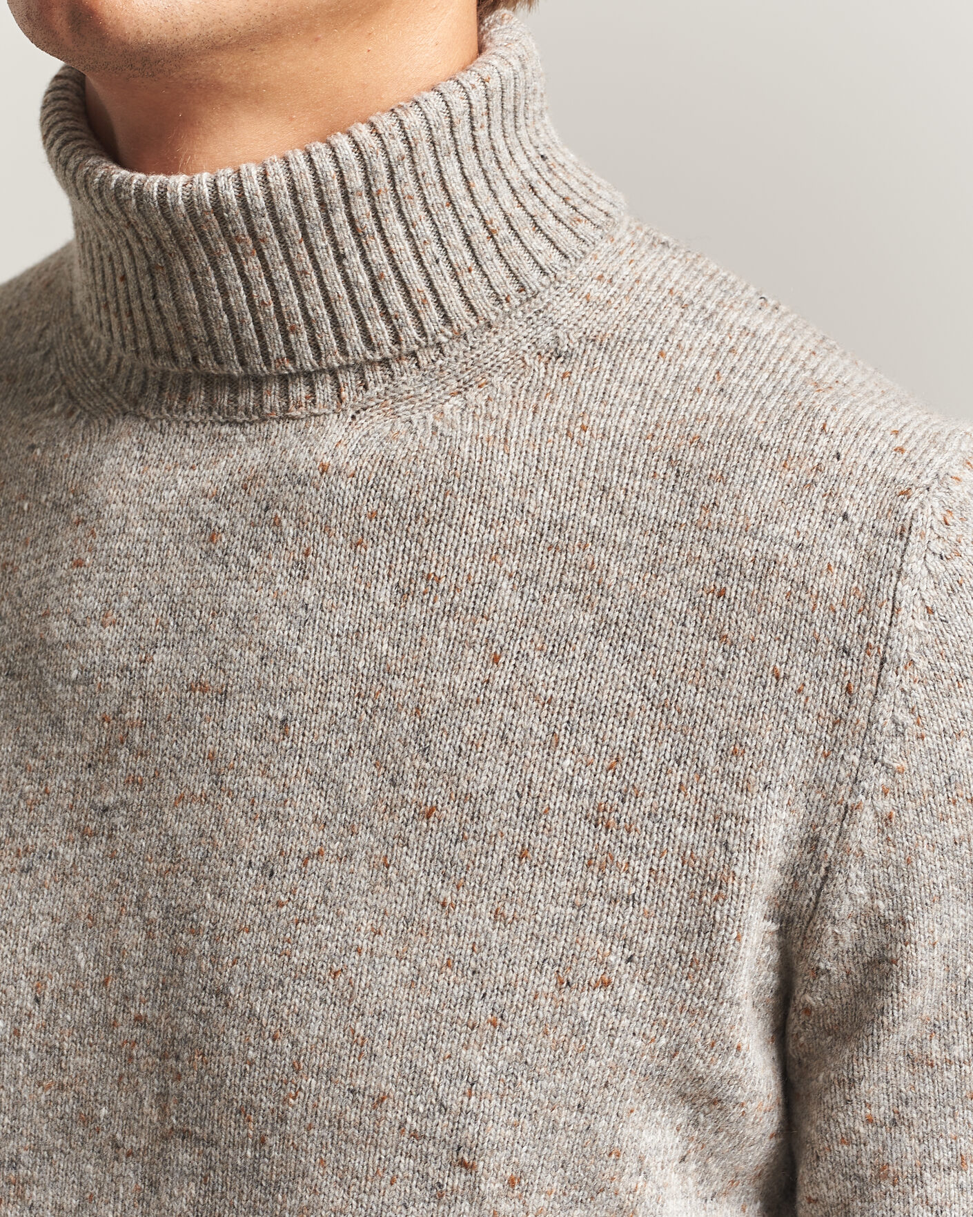 Hombres | Jerséis y prendas de punto | Gran Sasso | Wool/Cashmere Donegal Rollneck Beige
