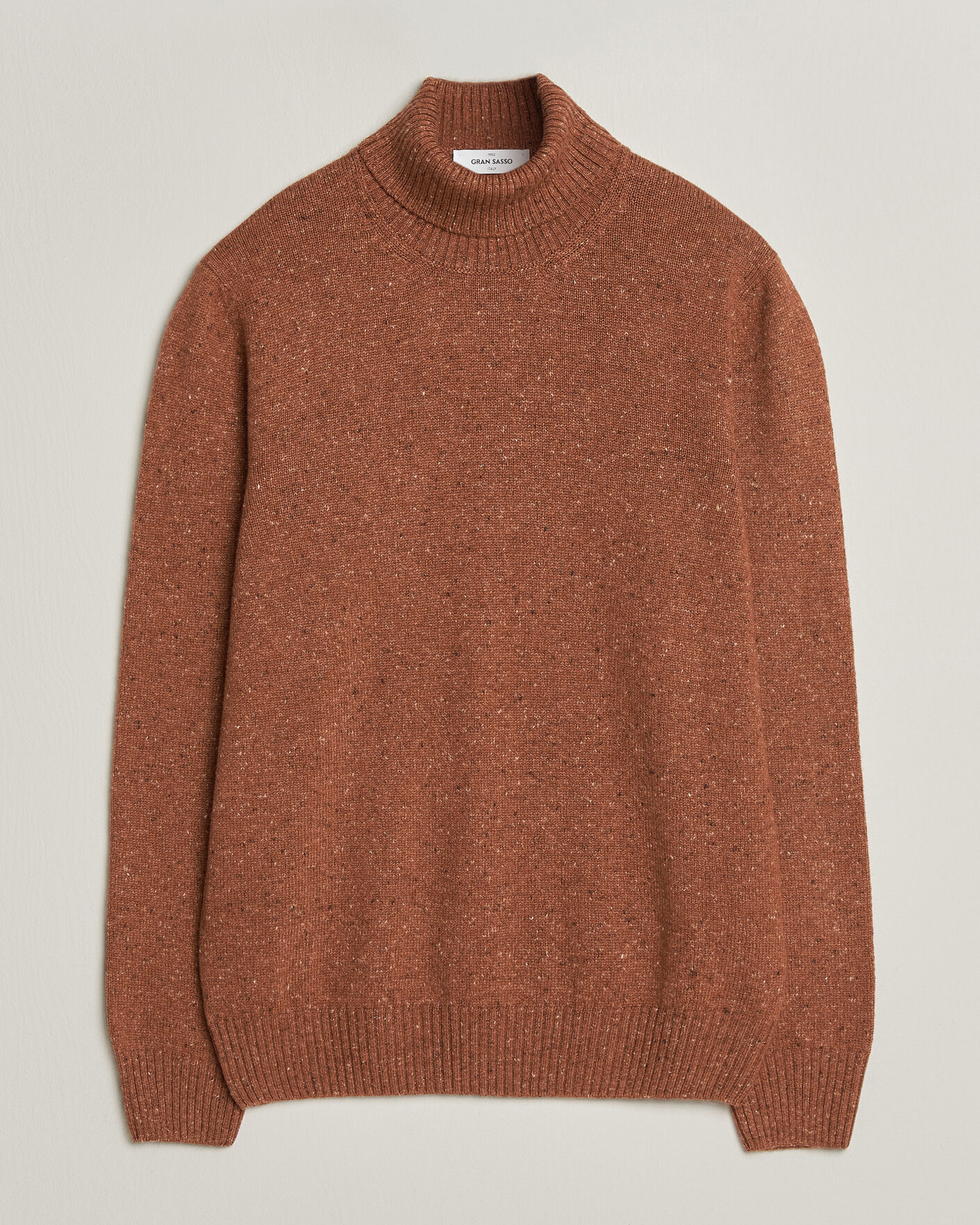 Hombres | Jerséis y prendas de punto | Gran Sasso | Wool/Cashmere Donegal Rollneck Rust Orange