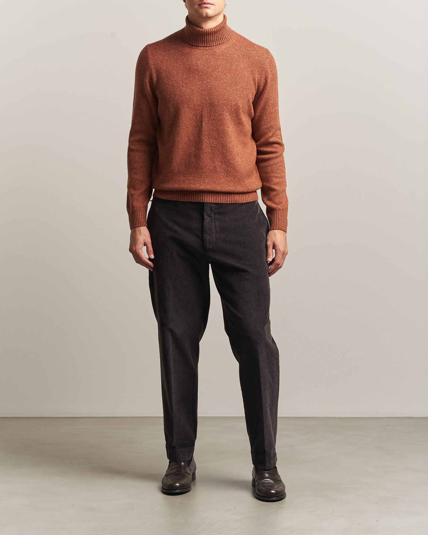 Hombres | Jerséis y prendas de punto | Gran Sasso | Wool/Cashmere Donegal Rollneck Rust Orange