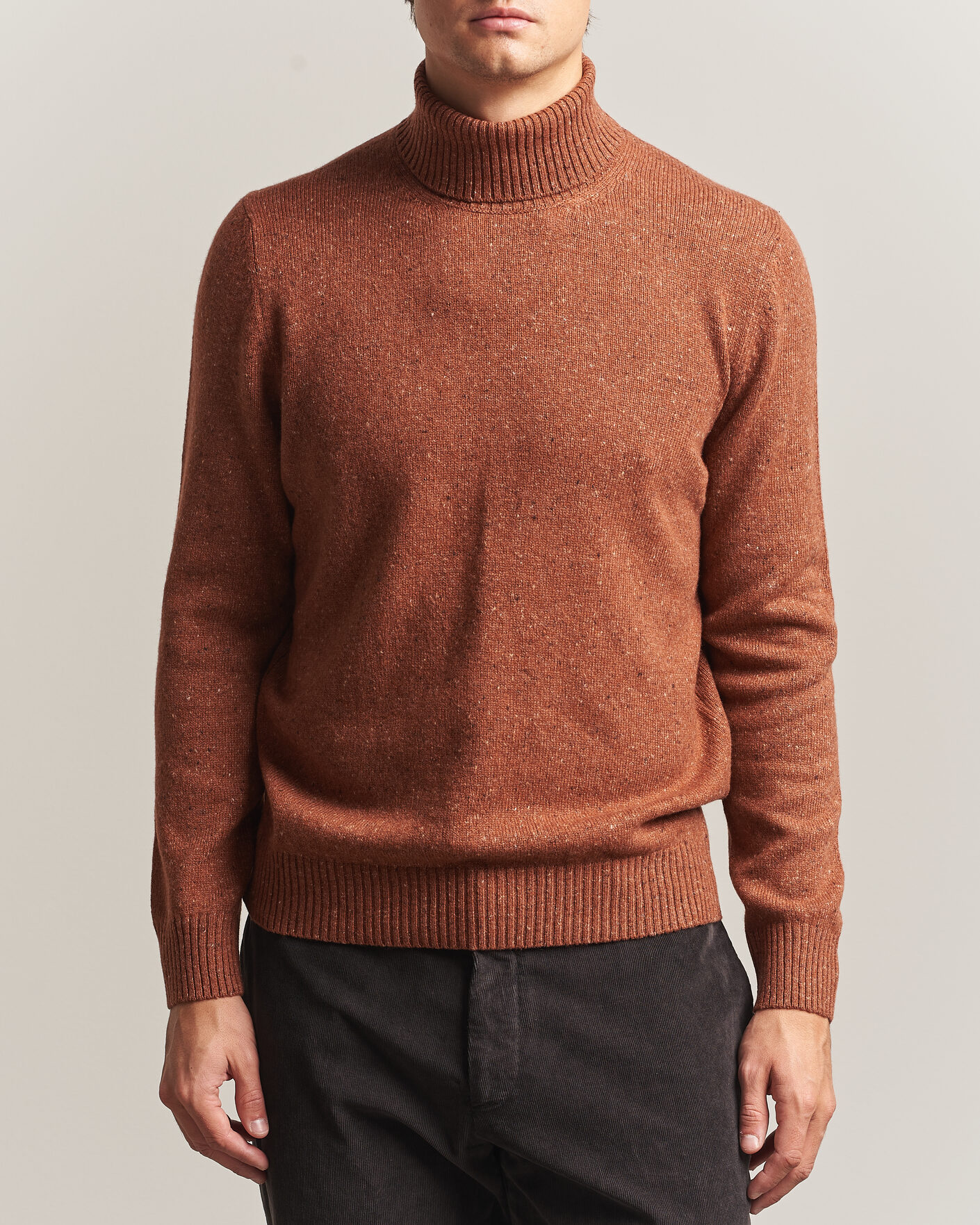 Hombres | Jerséis y prendas de punto | Gran Sasso | Wool/Cashmere Donegal Rollneck Rust Orange