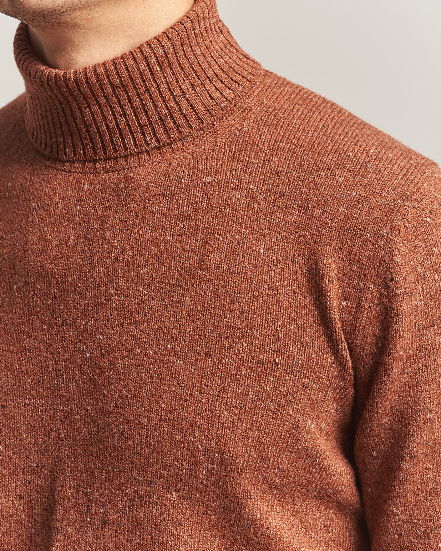Hombres | Jerséis y prendas de punto | Gran Sasso | Wool/Cashmere Donegal Rollneck Rust Orange