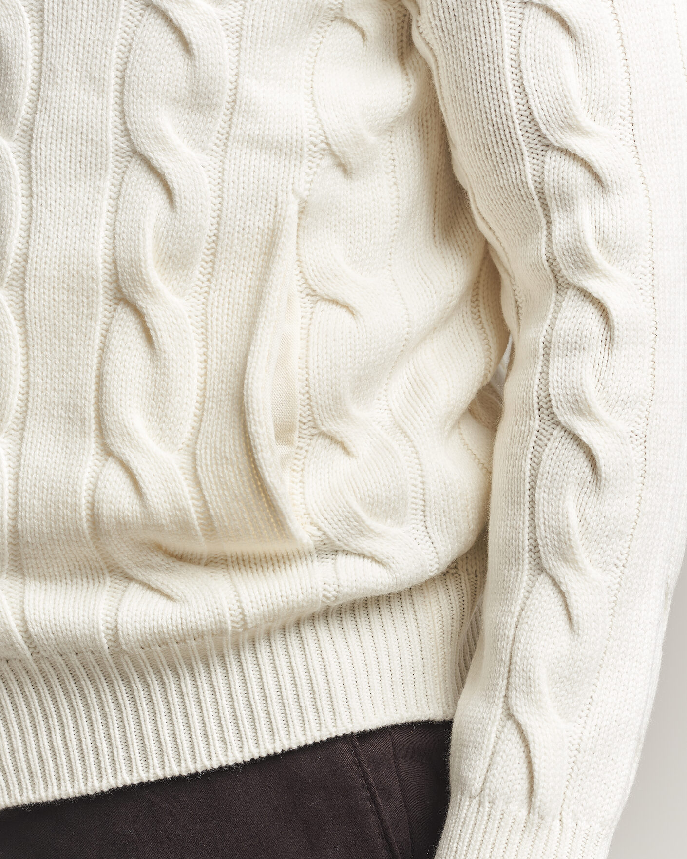 Hombres | Jerséis y prendas de punto | Gran Sasso | Wool/Cashmere Cable Full Zip Cream