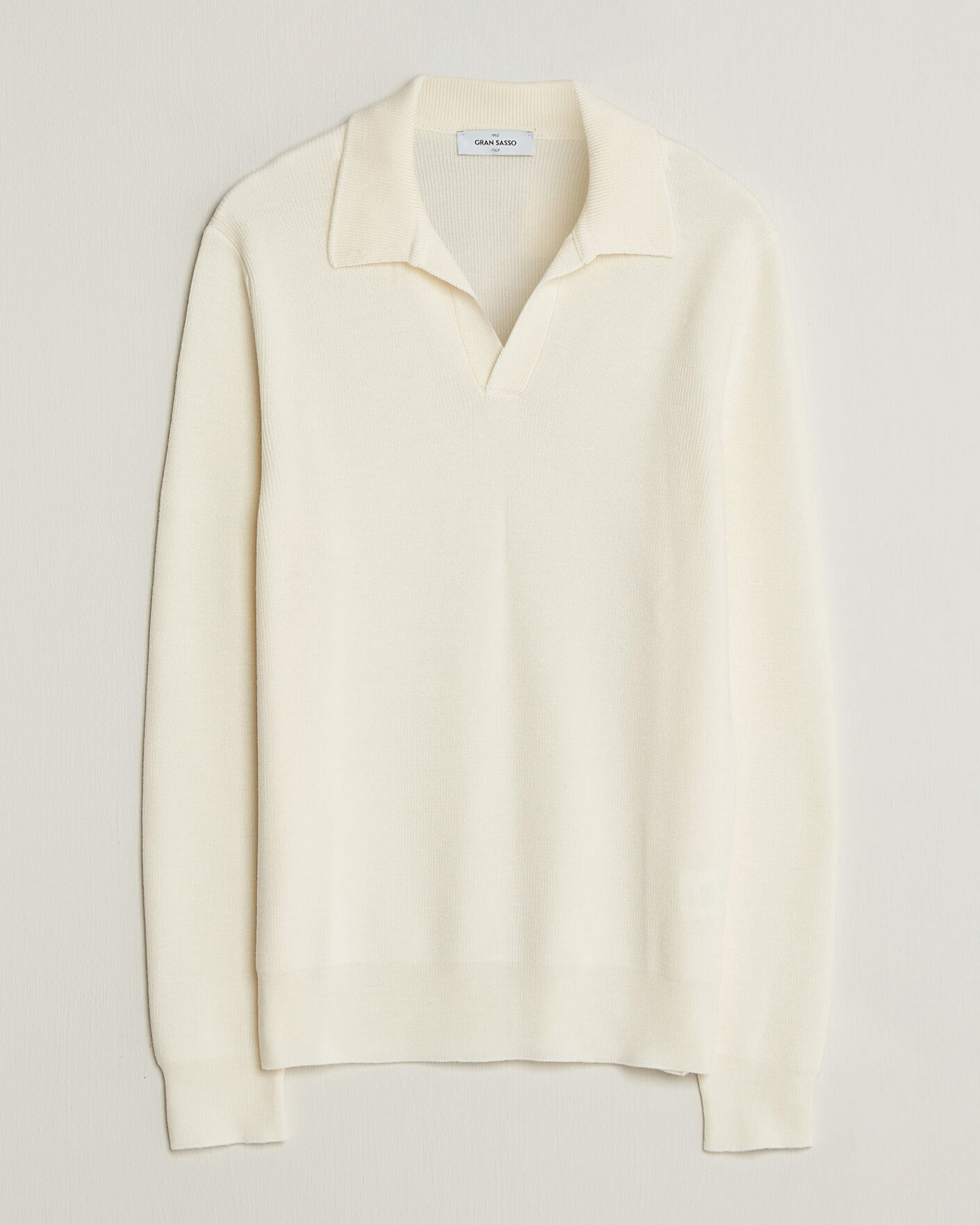 Hombres | Jerséis y prendas de punto | Gran Sasso | Merino Knitted Polo Cream