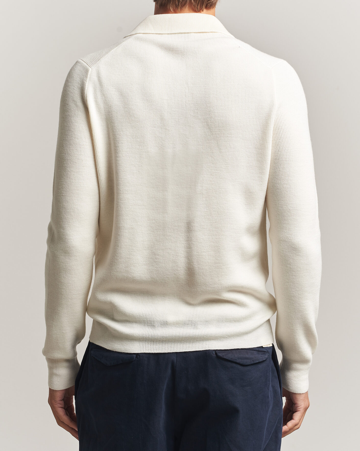 Hombres | Jerséis y prendas de punto | Gran Sasso | Merino Knitted Polo Cream