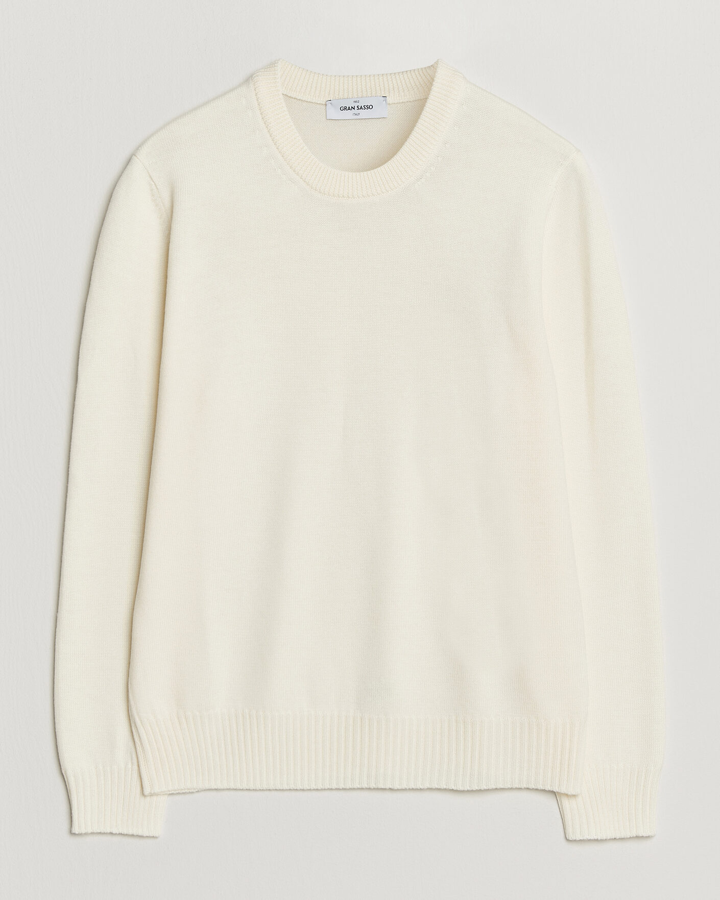 Hombres | Jerséis y prendas de punto | Gran Sasso | Merino Knitted Crew Neck Cream