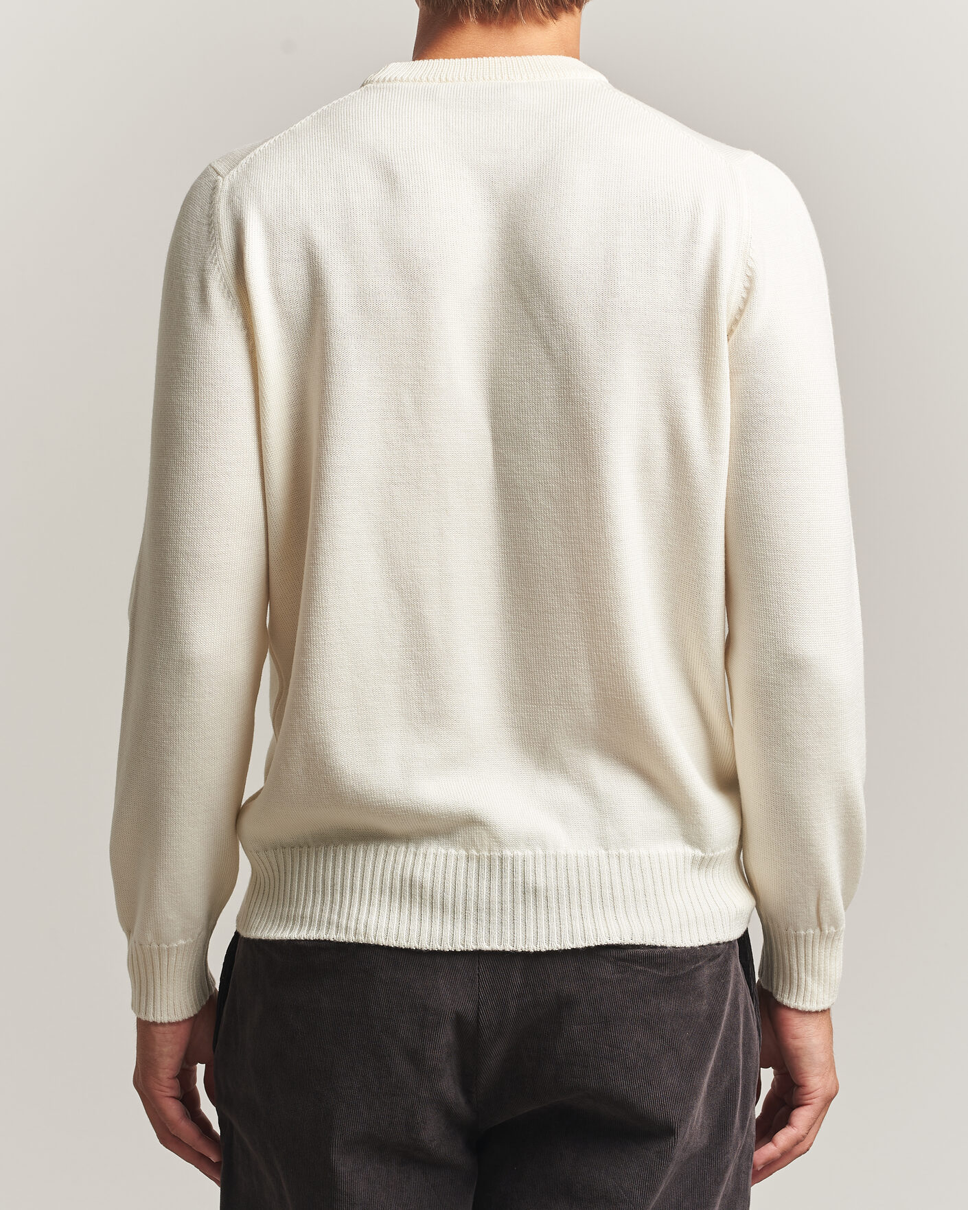 Hombres | Jerséis y prendas de punto | Gran Sasso | Merino Knitted Crew Neck Cream
