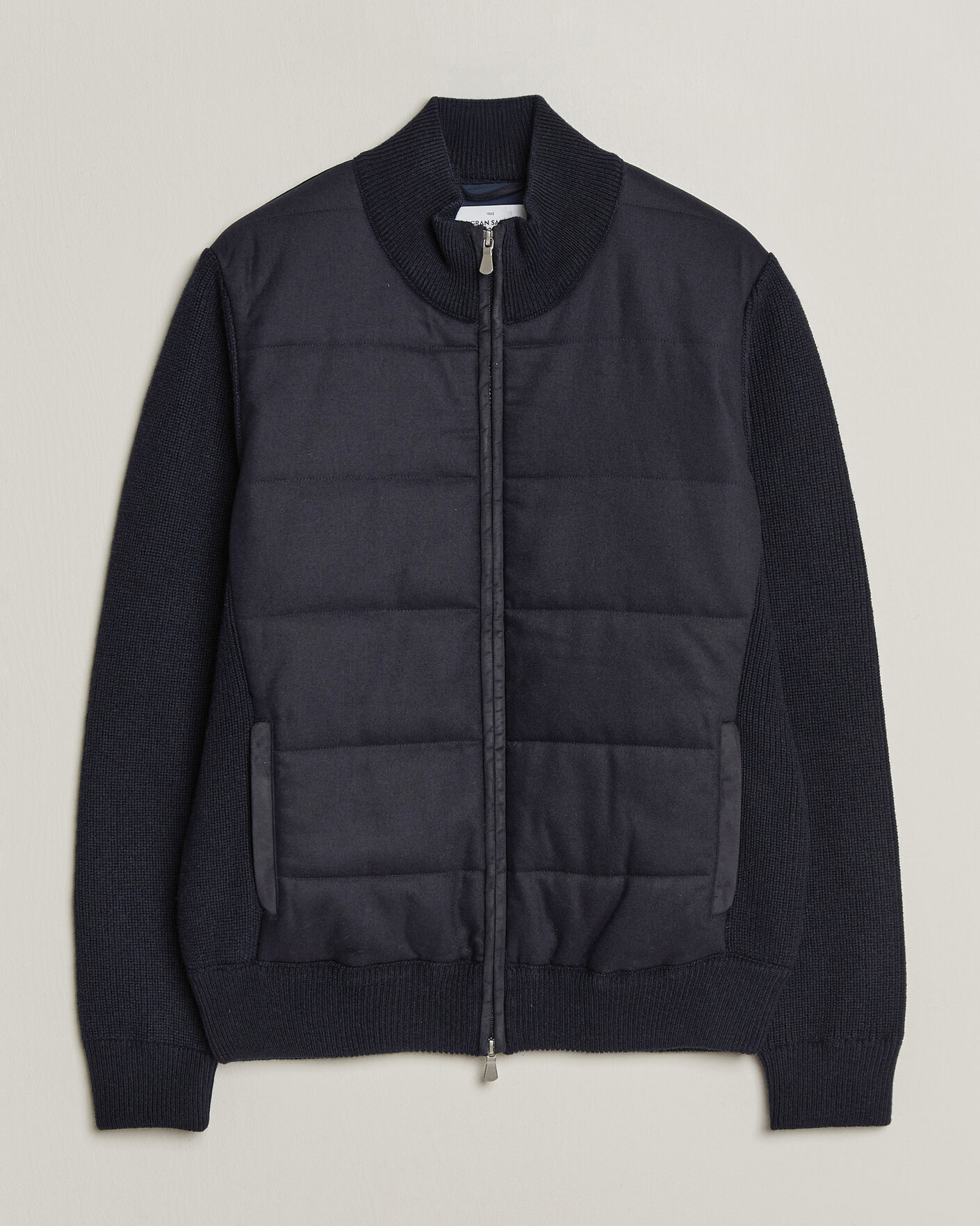 Hombres | Abrigos y chaquetas | Gran Sasso | Brushed Wool Hybrid Jacket Navy