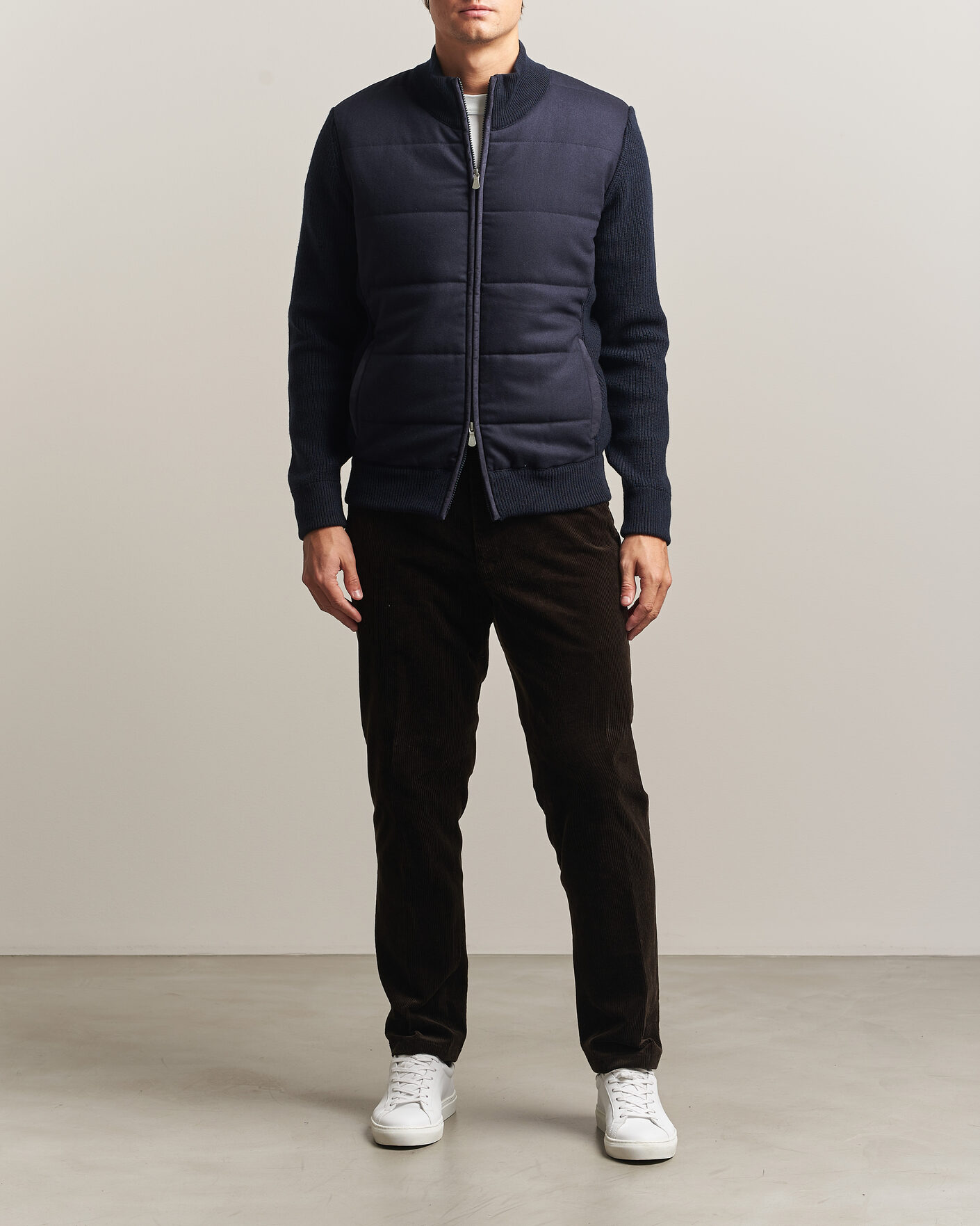 Hombres | Abrigos y chaquetas | Gran Sasso | Brushed Wool Hybrid Jacket Navy