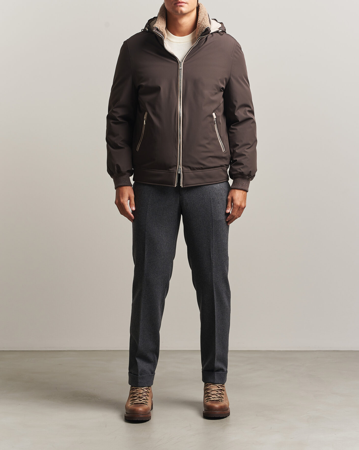 Hombres | Abrigos y chaquetas | Brunello Cucinelli | Padded Jacket Dark Brown