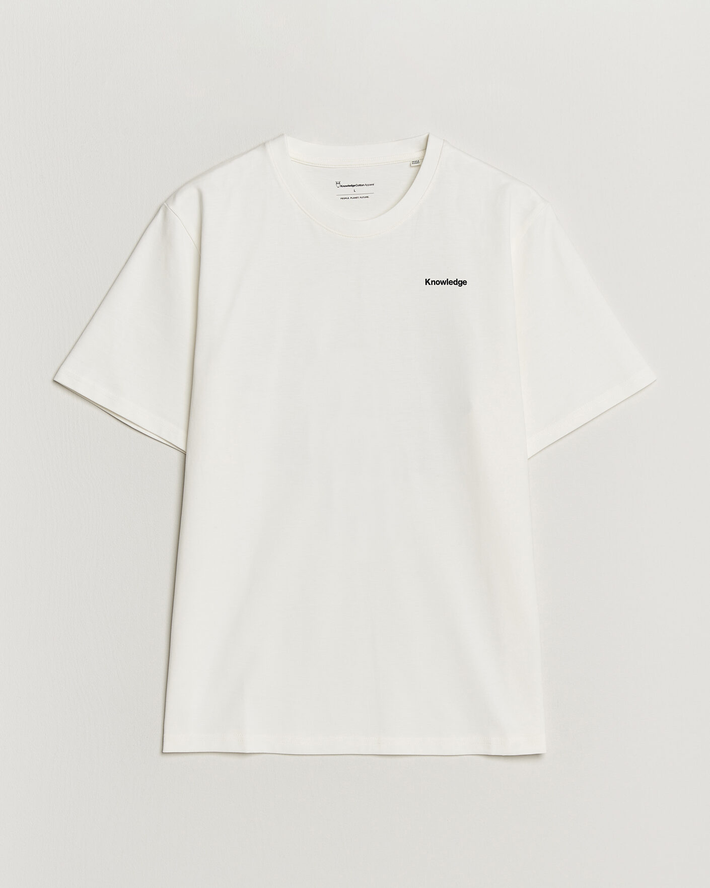 Hombres | Camisetas | KnowledgeCotton Apparel | Back Print T-Shirt Egret