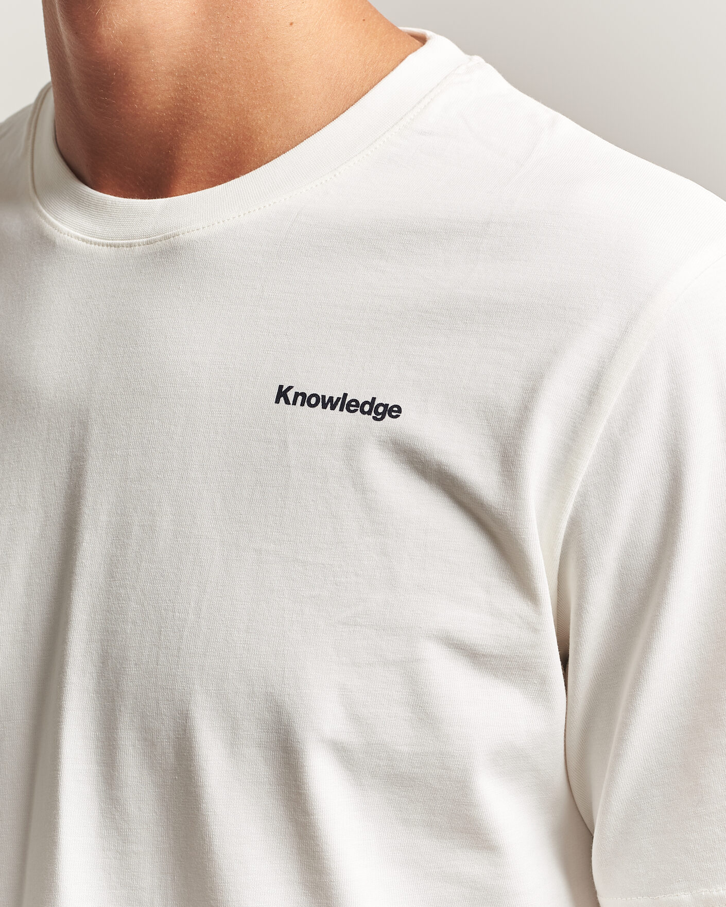Hombres | Camisetas | KnowledgeCotton Apparel | Back Print T-Shirt Egret