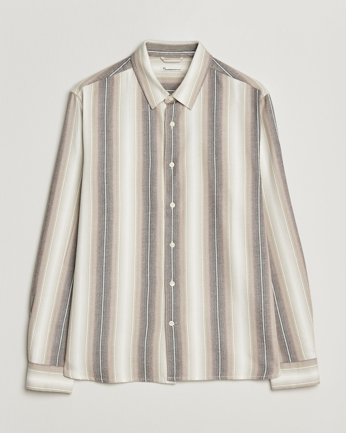 Hombres | Camisas | KnowledgeCotton Apparel | Dune Regular Stripe Shirt Creme
