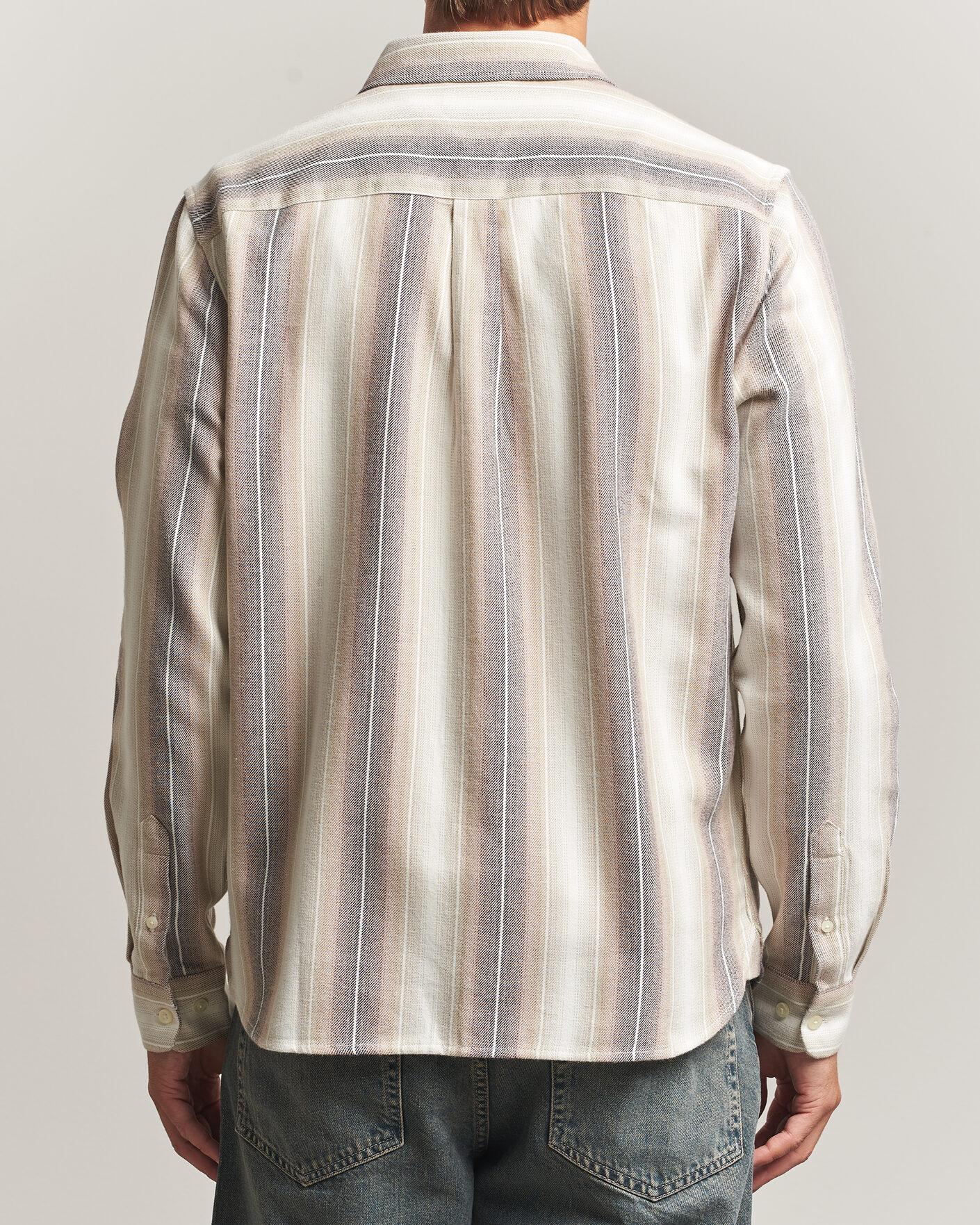 Hombres | Camisas | KnowledgeCotton Apparel | Dune Regular Stripe Shirt Creme