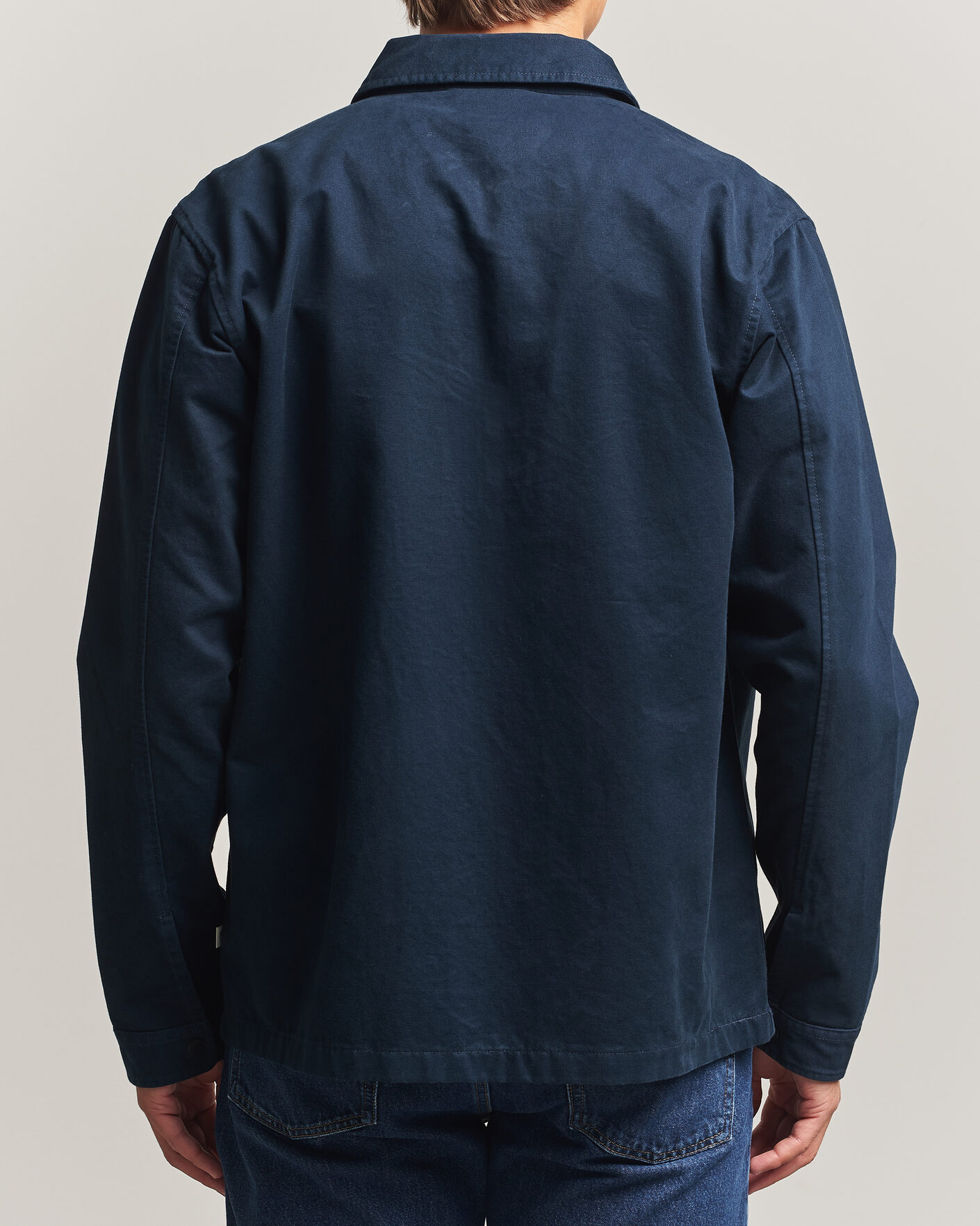 Hombres | Camisas | KnowledgeCotton Apparel | Twill Zip Overshirt Total Eclipse